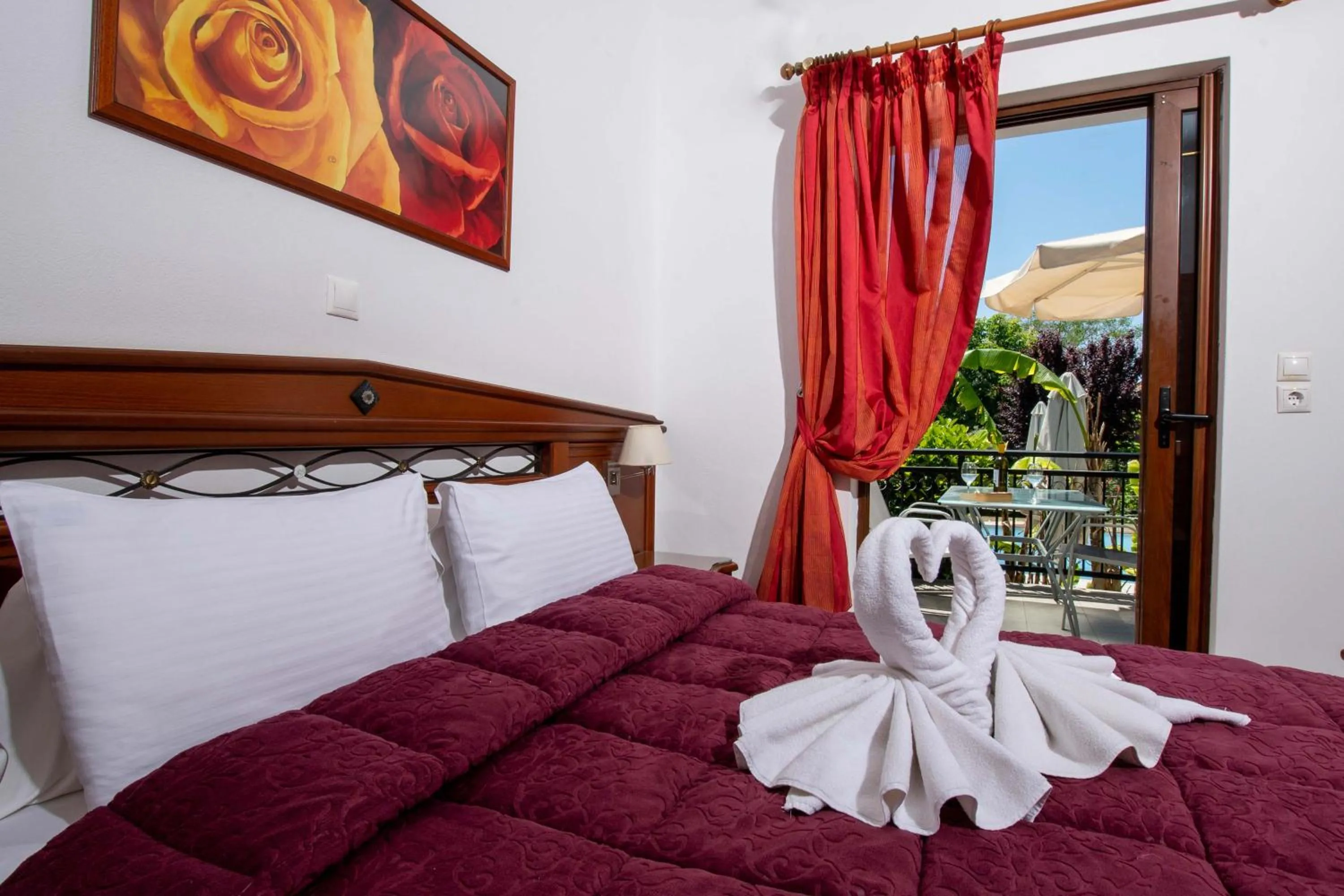 Property building, Bed in Kalloni village apartments