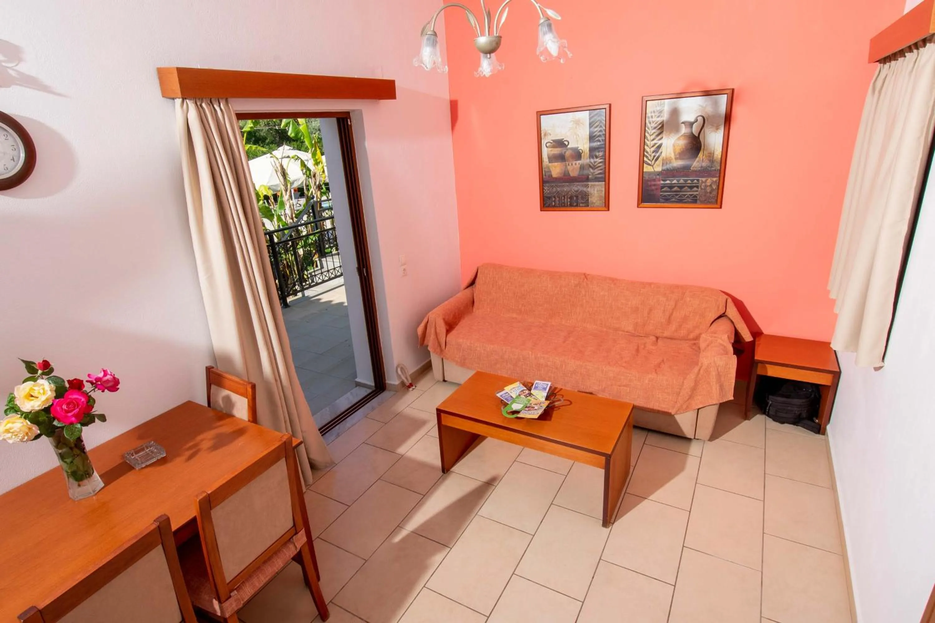 Seating area in Kalloni village apartments