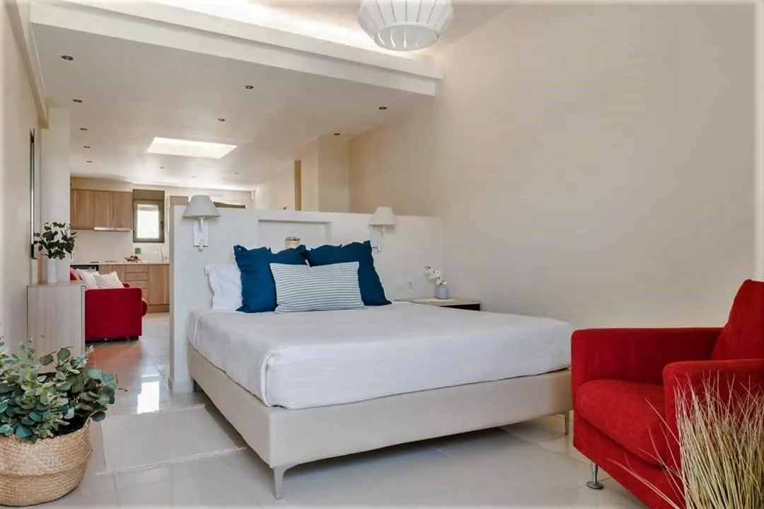 Bed in Marmari Bay Hotel