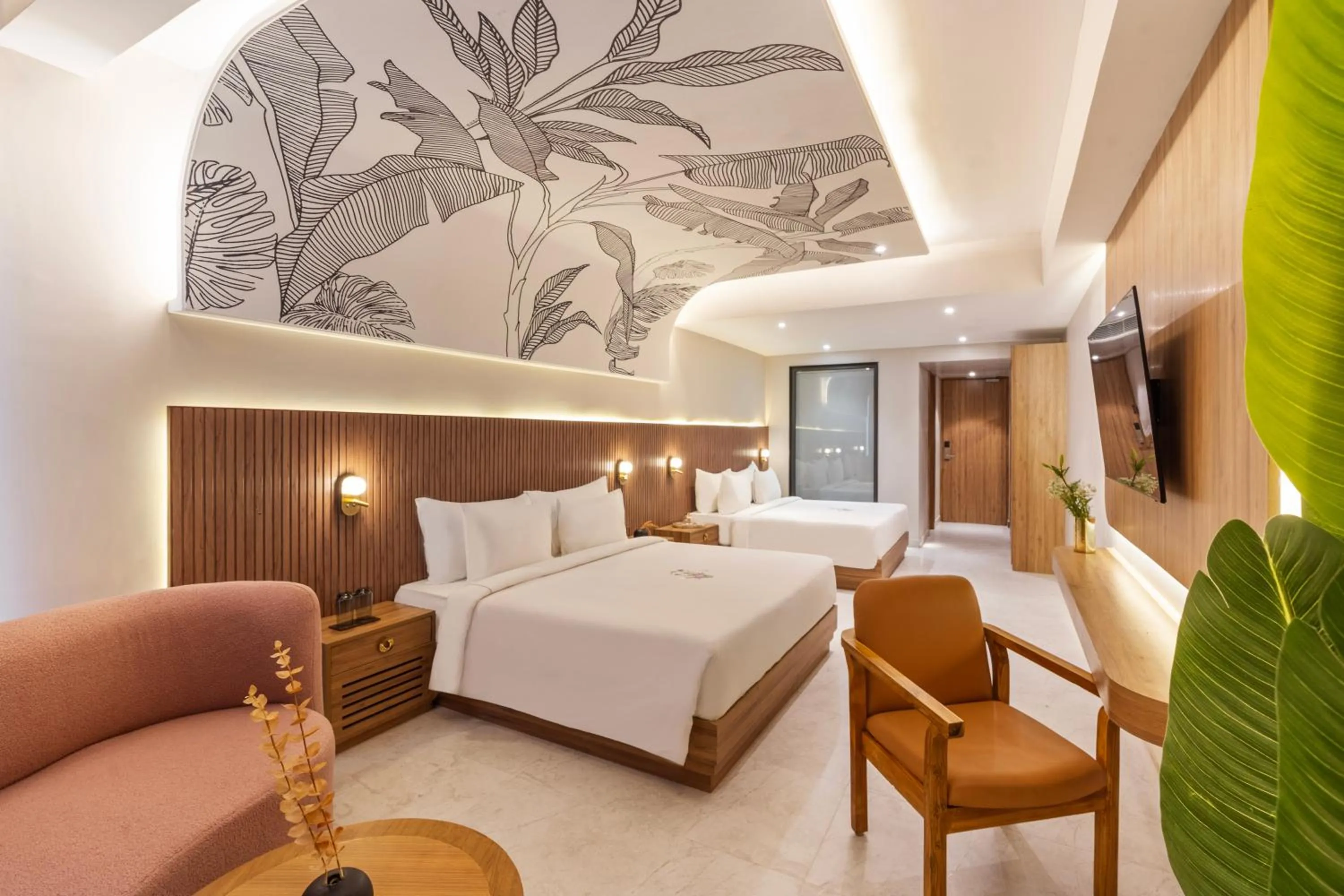 Bed in ZANA by the Ganges, Tapovan, Rishikesh