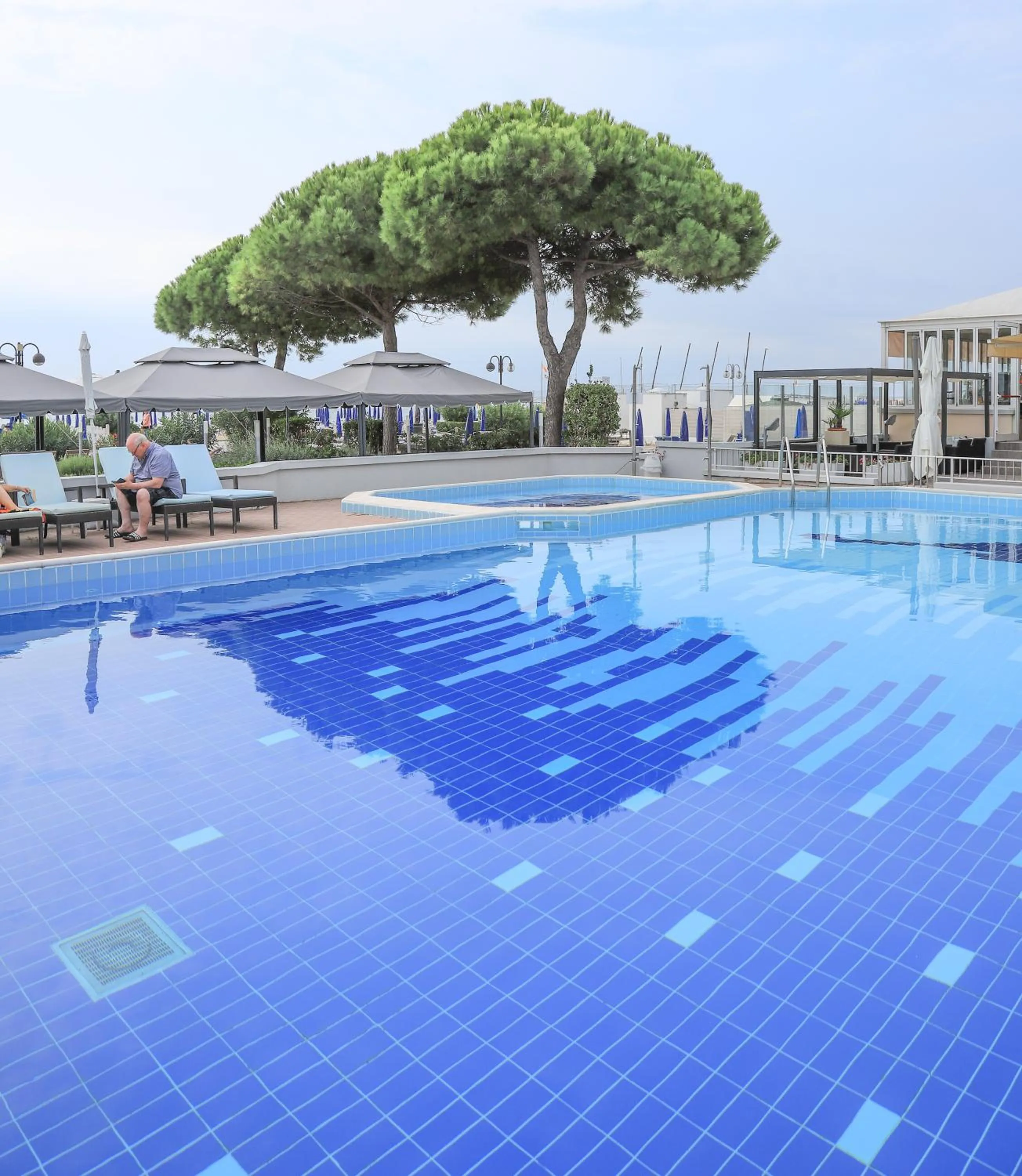 Pool view in Hotel La Bussola