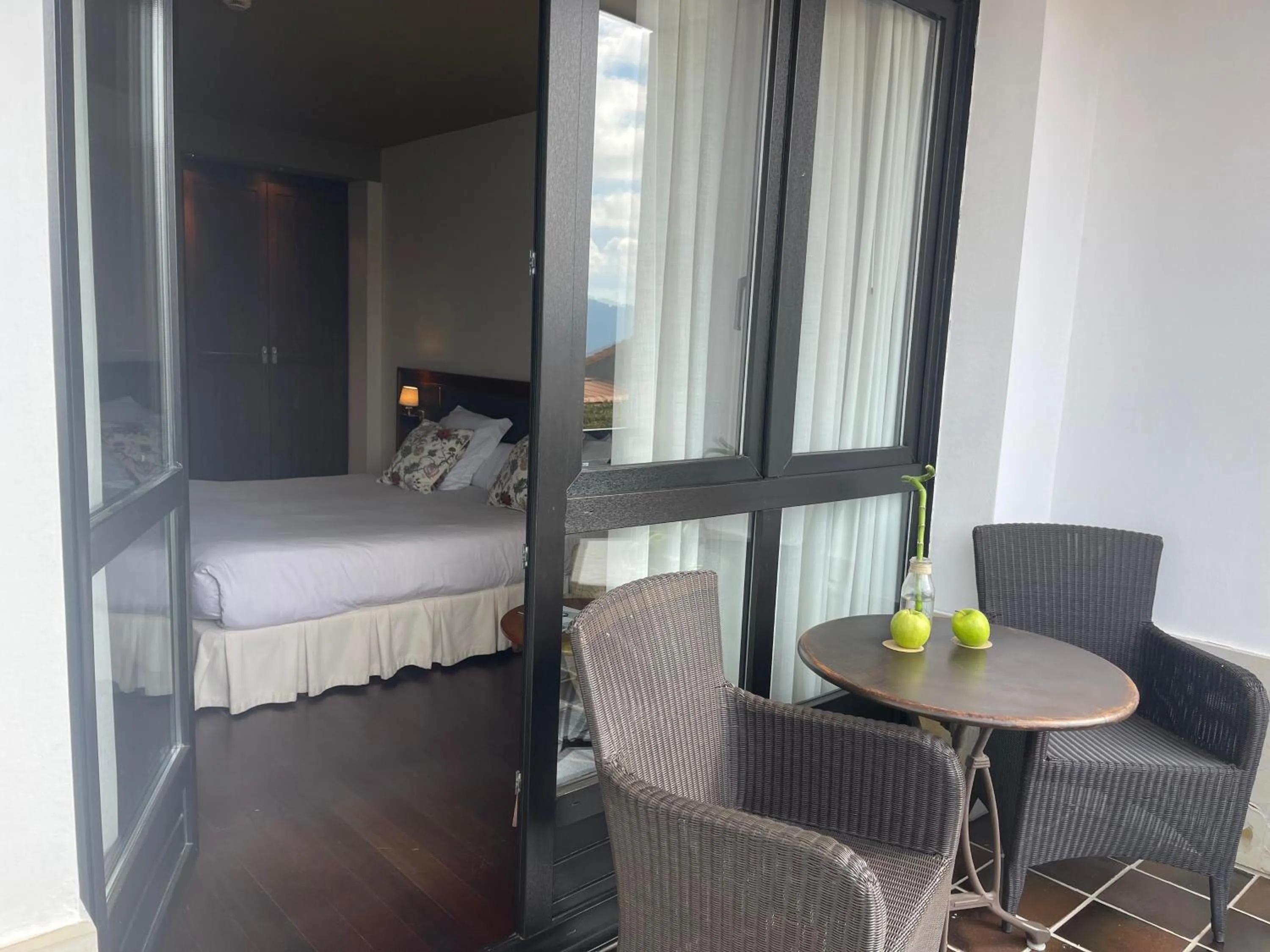 Balcony/Terrace, Bed in Hosteria de Torazo Nature Hotel & Spa