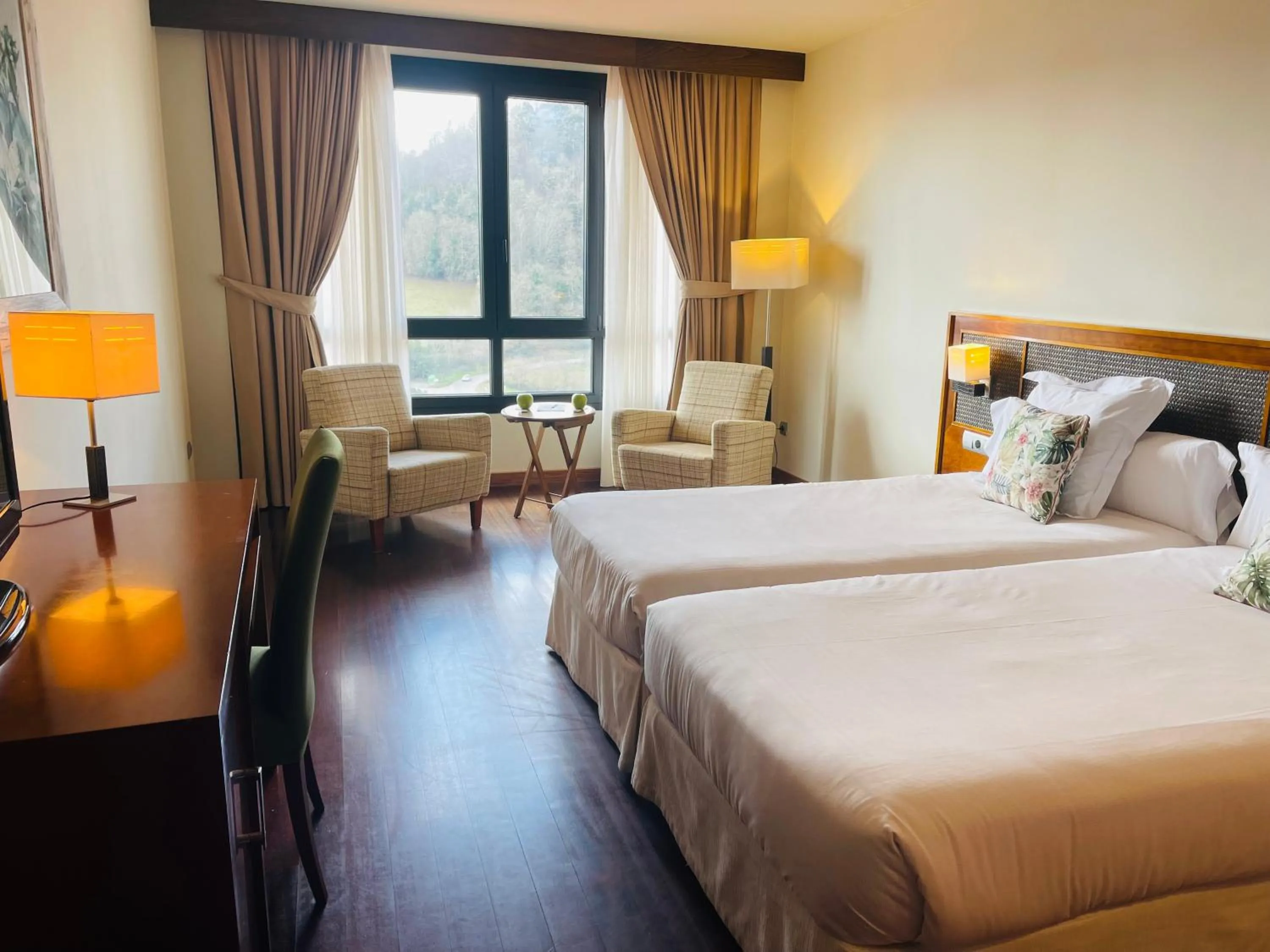 Bed in Hosteria de Torazo Nature Hotel & Spa