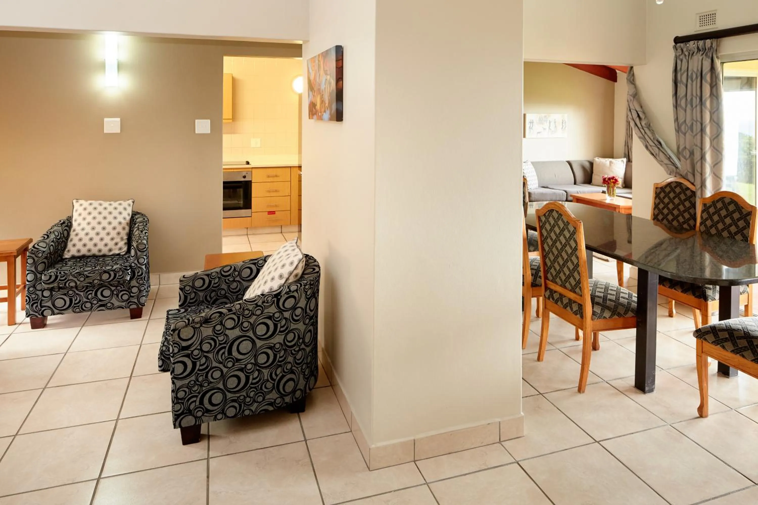 Living room in First Group Chaka's Rock Chalets