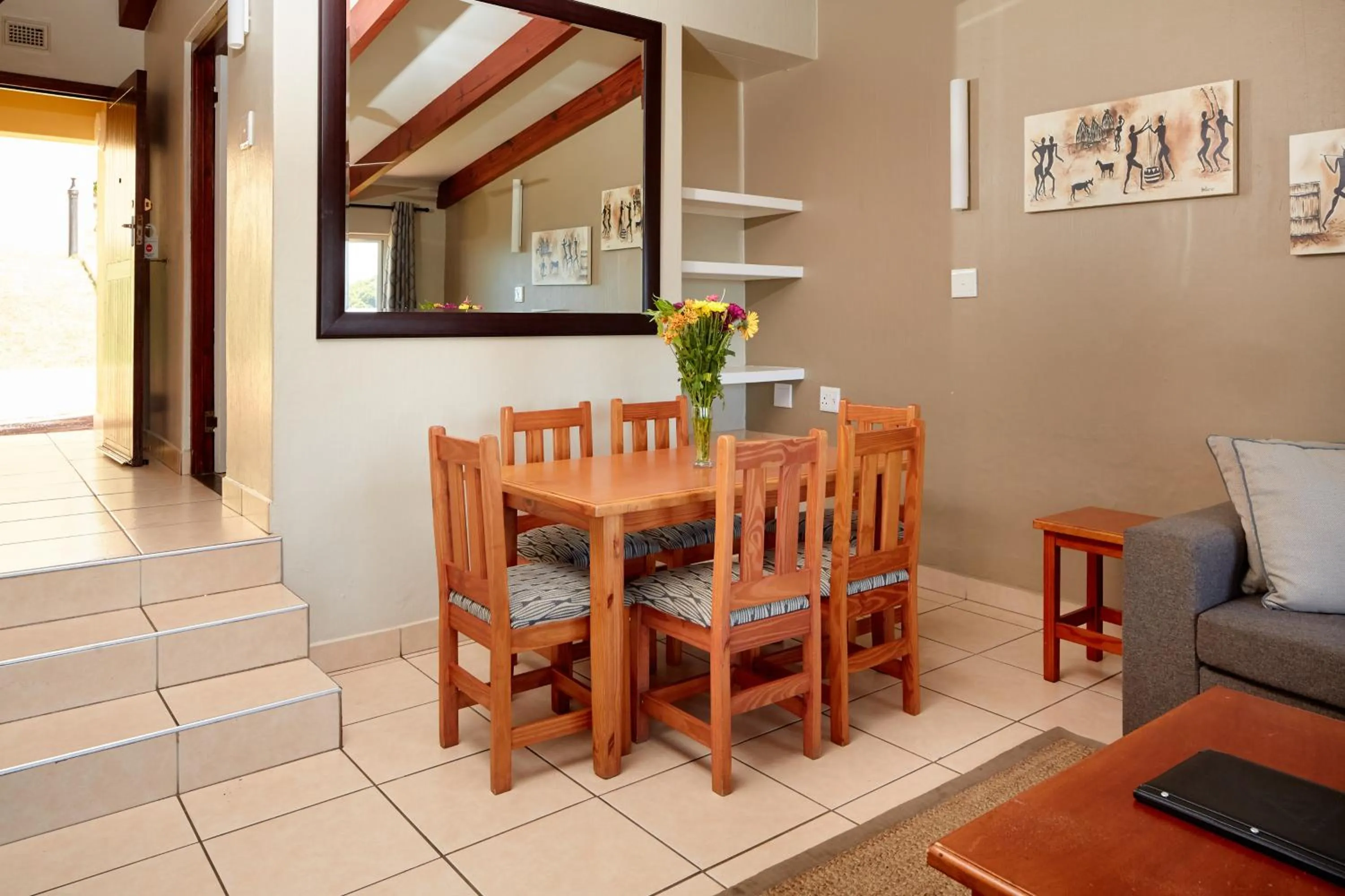 Dining area in First Group Chaka's Rock Chalets