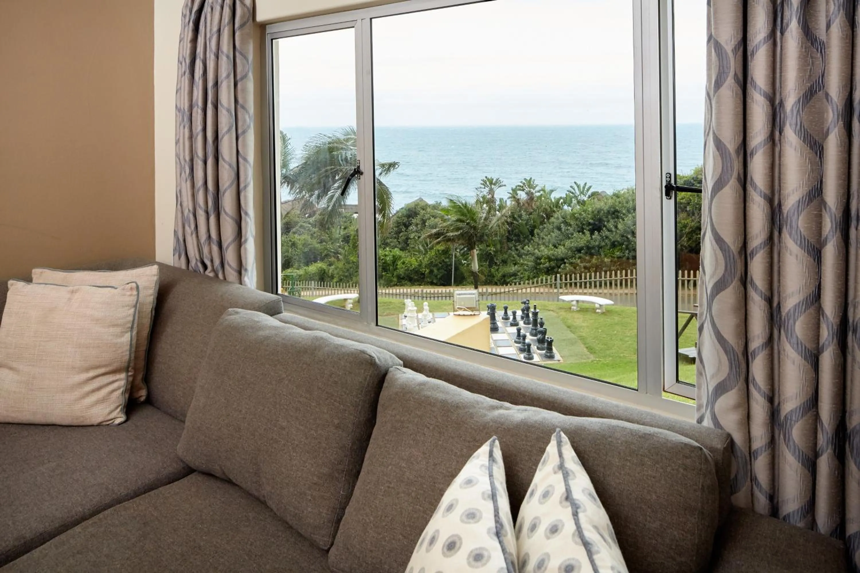 Seating area in First Group Chaka's Rock Chalets