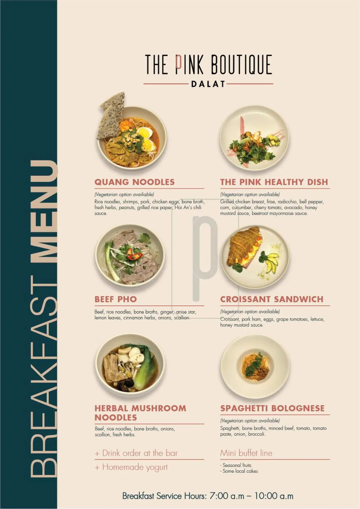 Restaurant/places to eat in The Pink Boutique Hotel