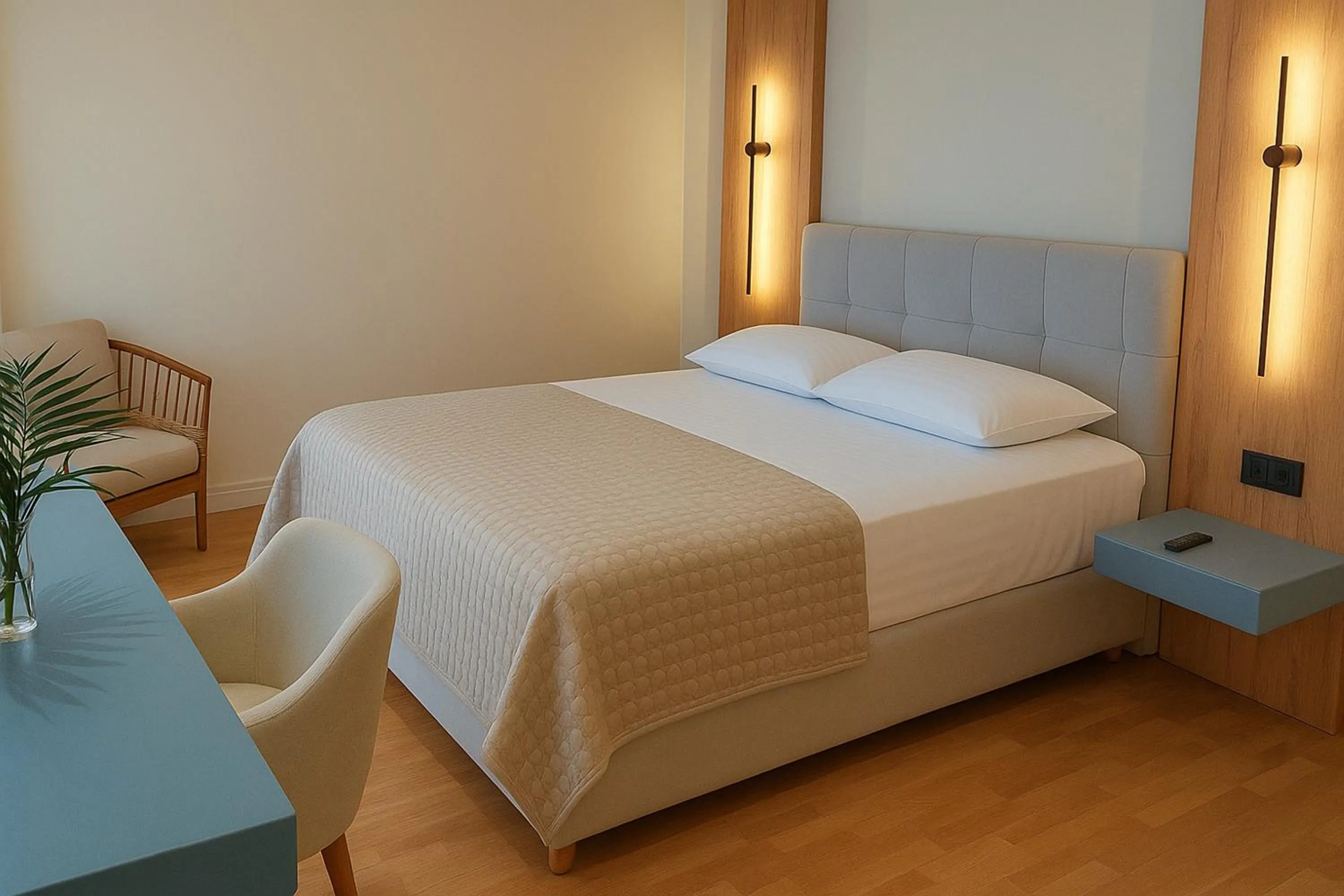 Bed in Elite Patras Suites