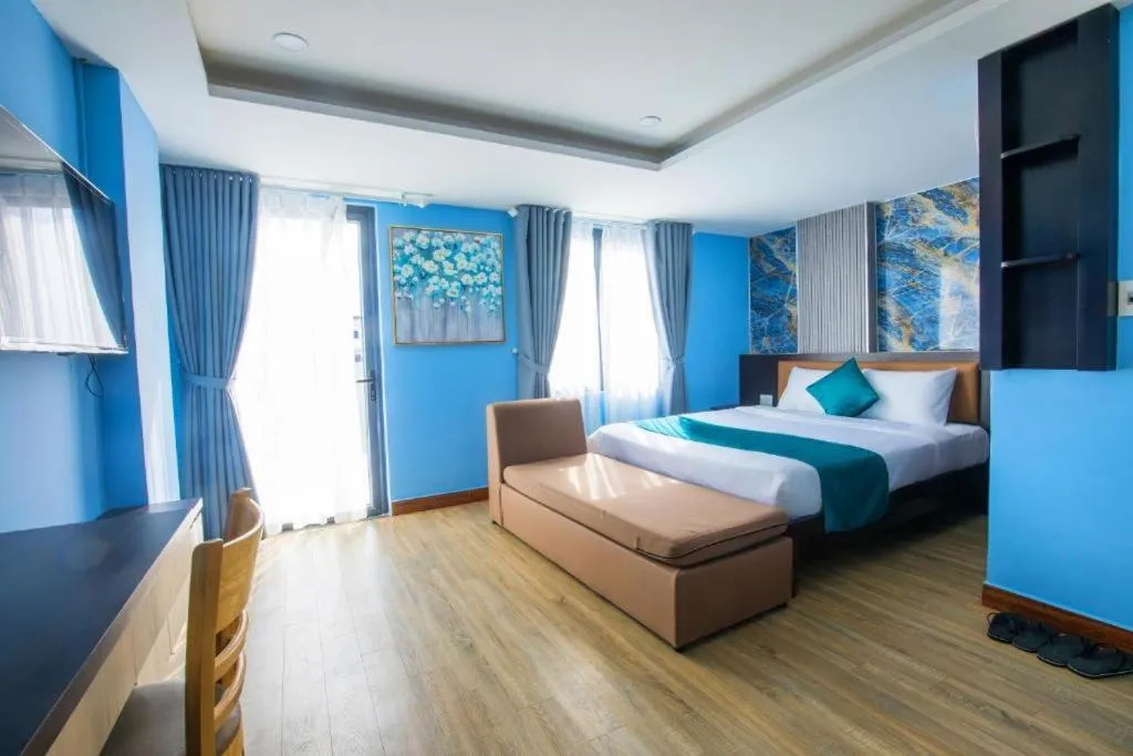 Bedroom, Bed in Blue Ocean Beachside Hotel Danang