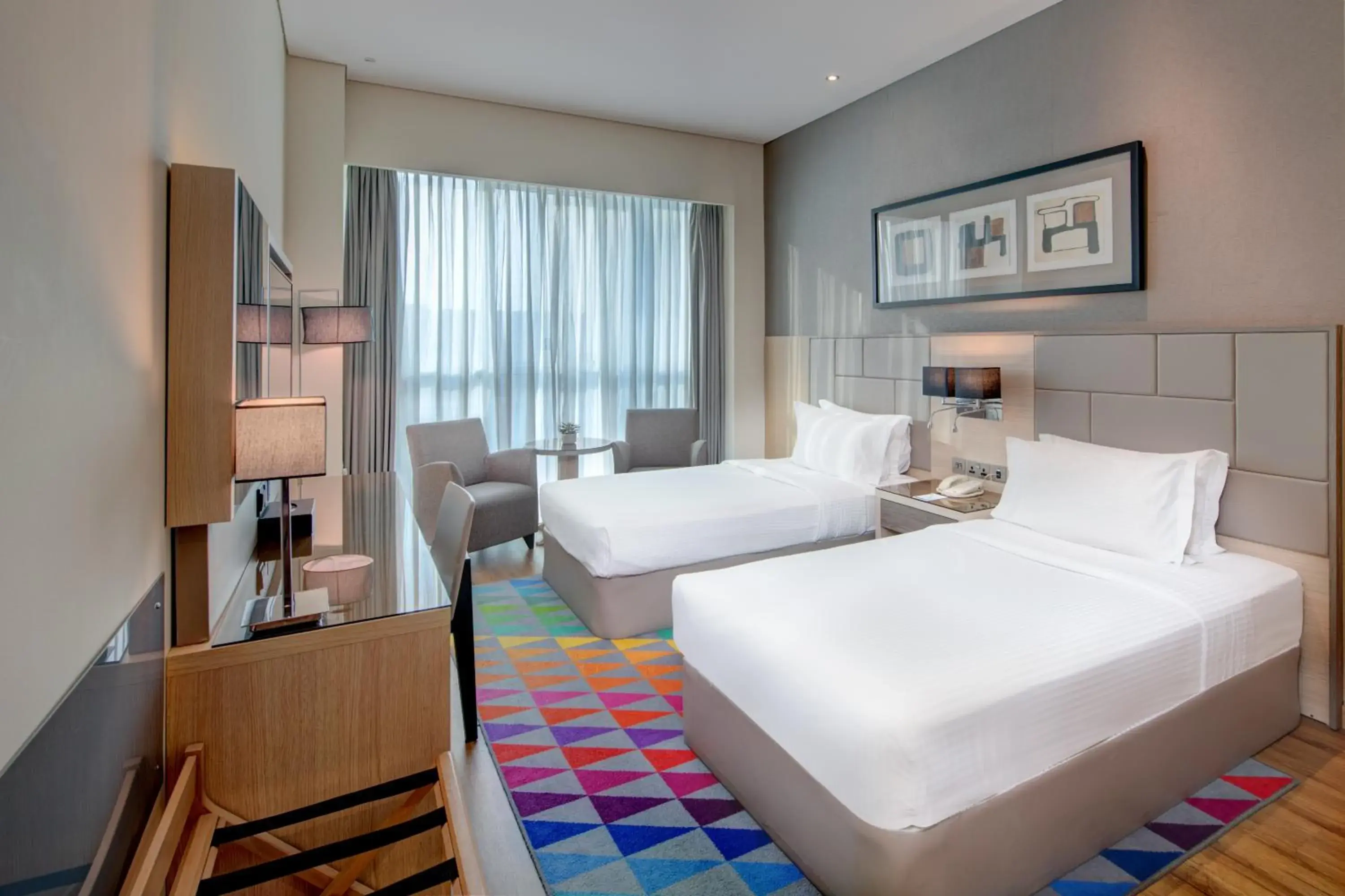 Deluxe Twin Room, 15% off F&B in TRYP by Wyndham Abu Dhabi City Center Deluxe Twin Room, 15% off F&B in TRYP by Wyndham Abu Dhabi City Center