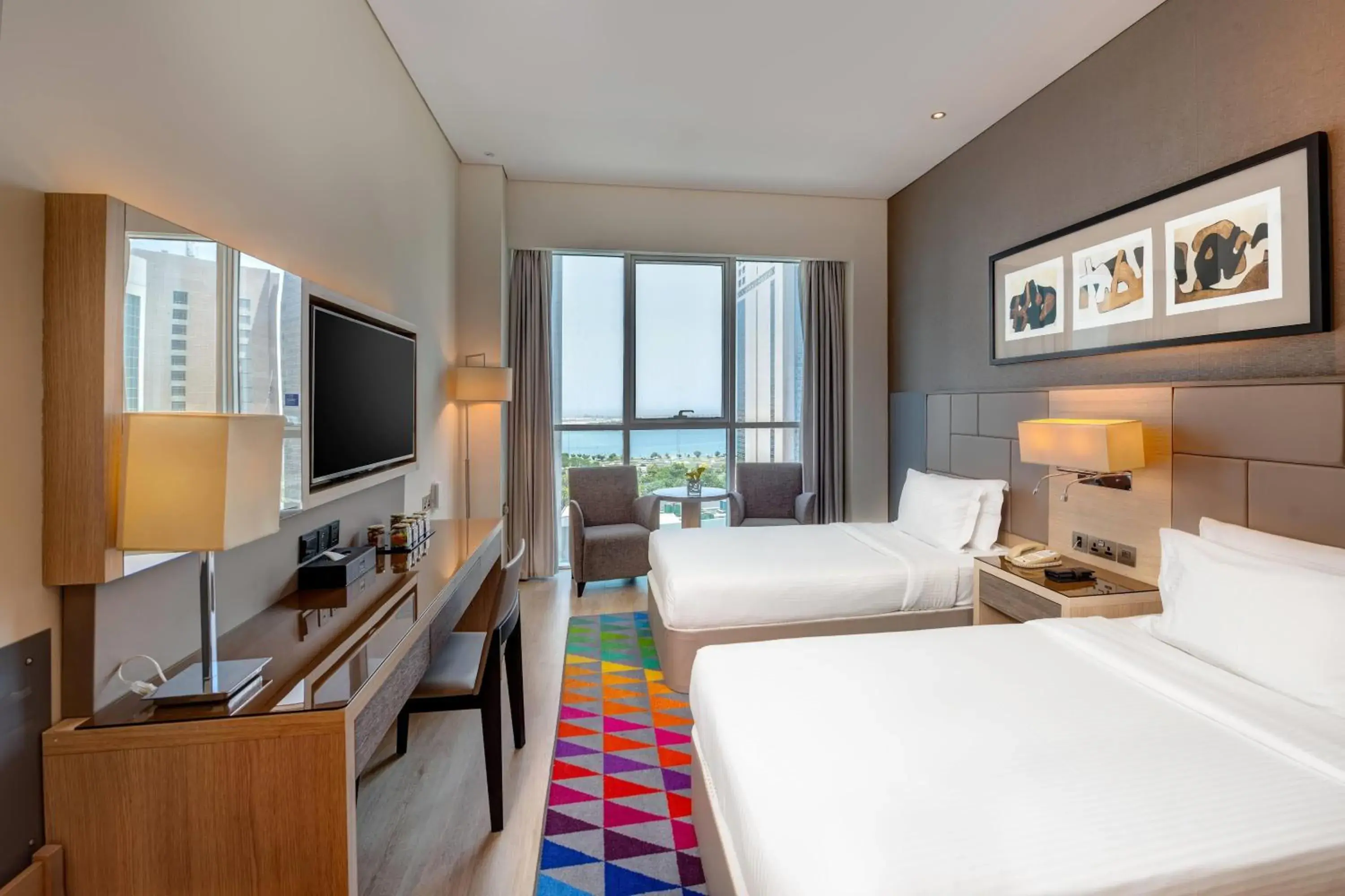Deluxe Twin Room with Sea View, 15% off F&B in TRYP by Wyndham Abu Dhabi City Center Deluxe Twin Room with Sea View, 15% off F&B in TRYP by Wyndham Abu Dhabi City Center