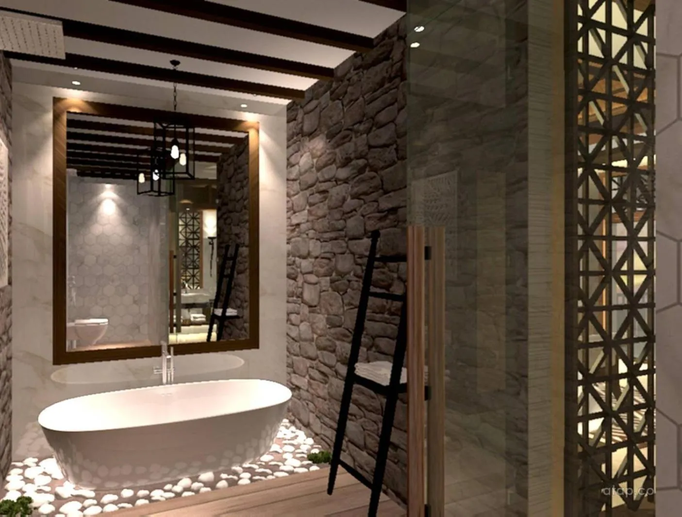 Bathroom in Bagas Zakariah Orchard Lodge