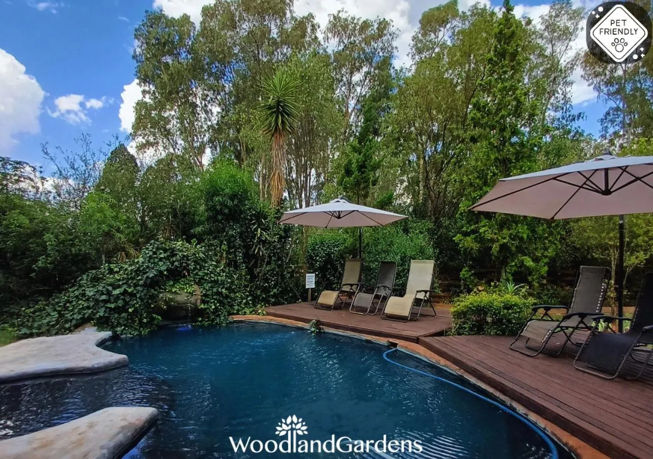 Swimming pool in Woodland Gardens Self catering Pet Friendly Lodge