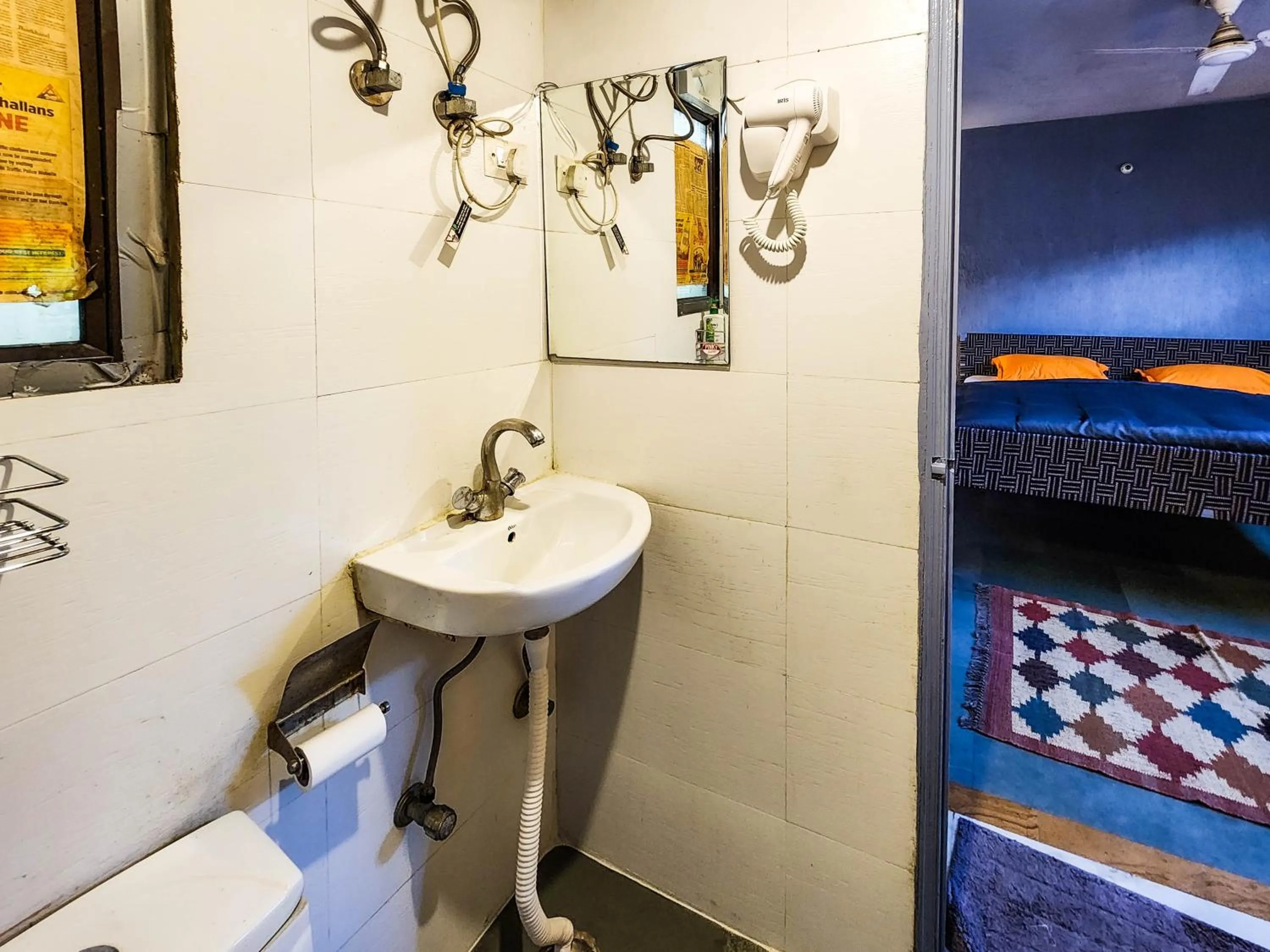 Bathroom, Bed in JHouse near Bhikaji