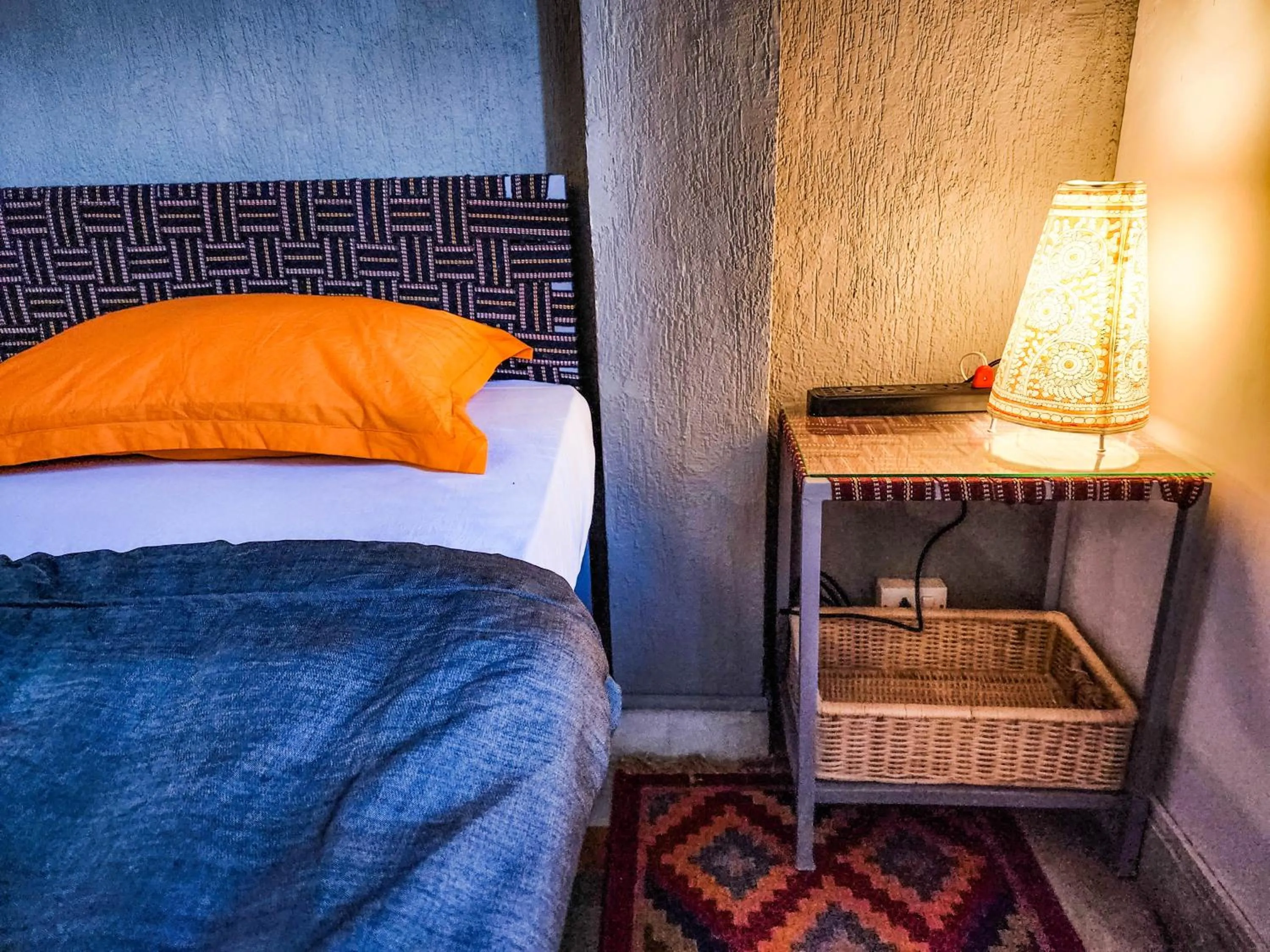 Decorative detail, Bed in JHouse near Bhikaji