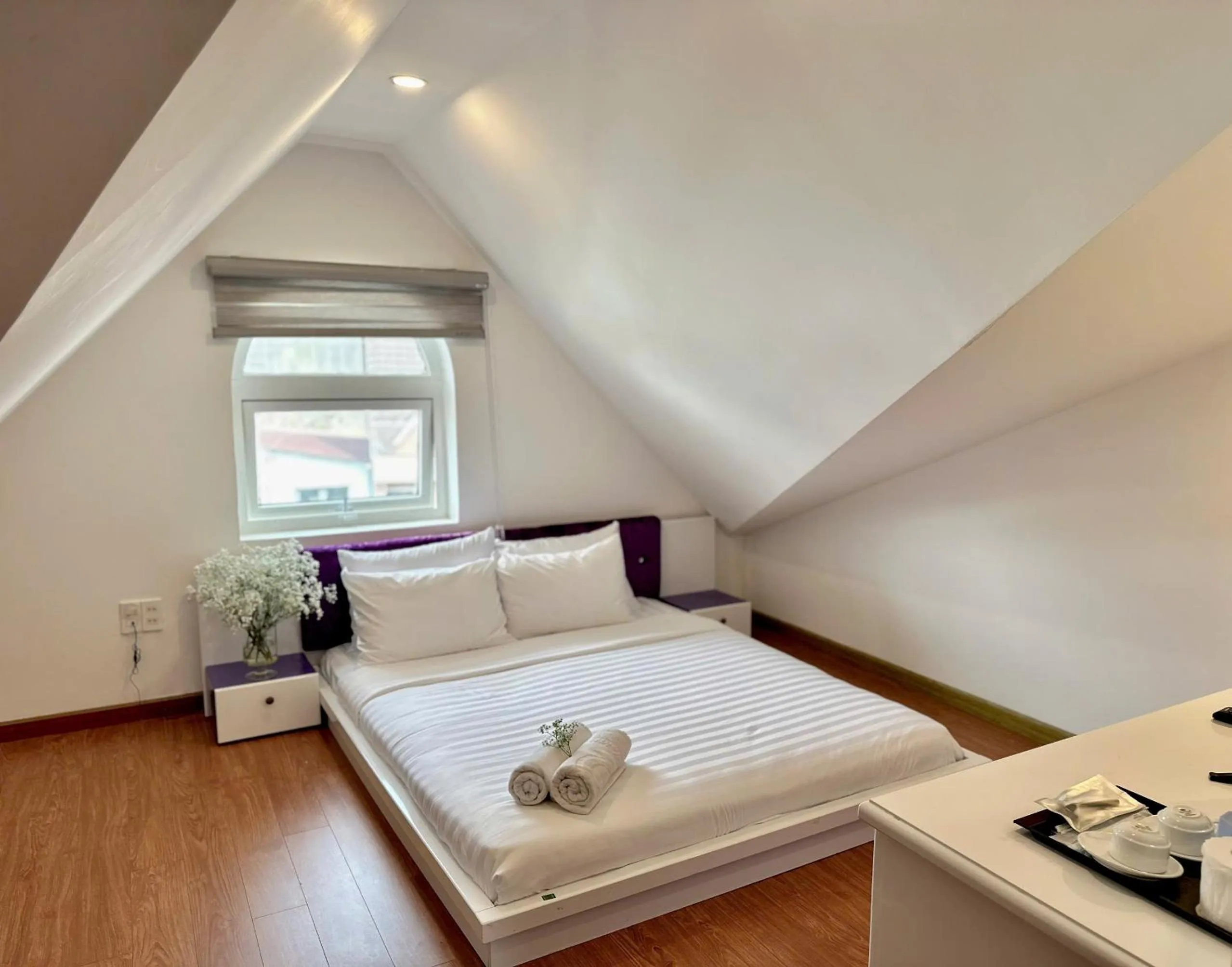 Bed in Moc Nha Minh Hotel Da Lat