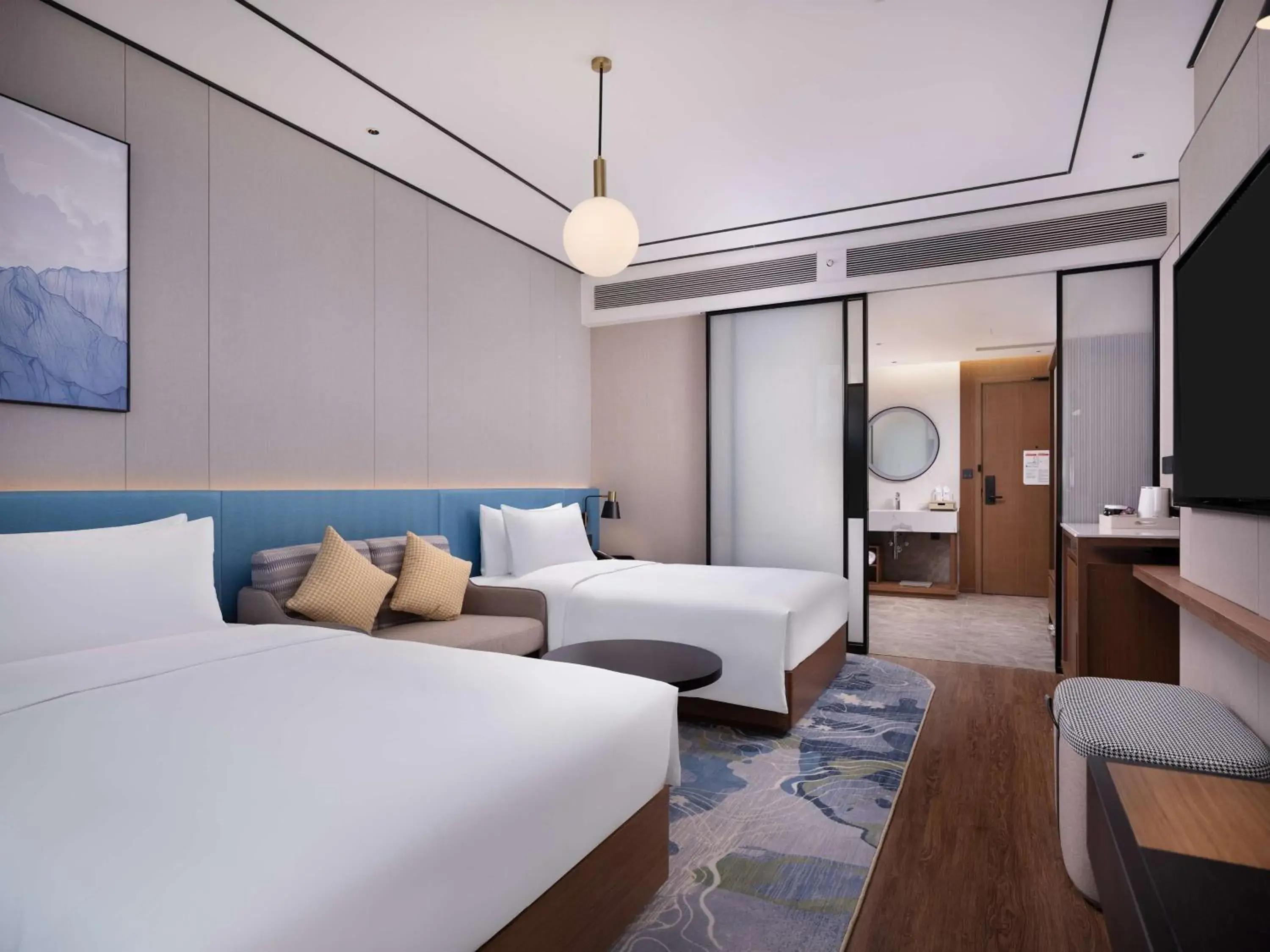 Twin Room with River View in Hilton Garden Inn Bazhong Bazhou Twin Room with River View in Hilton Garden Inn Bazhong Bazhou