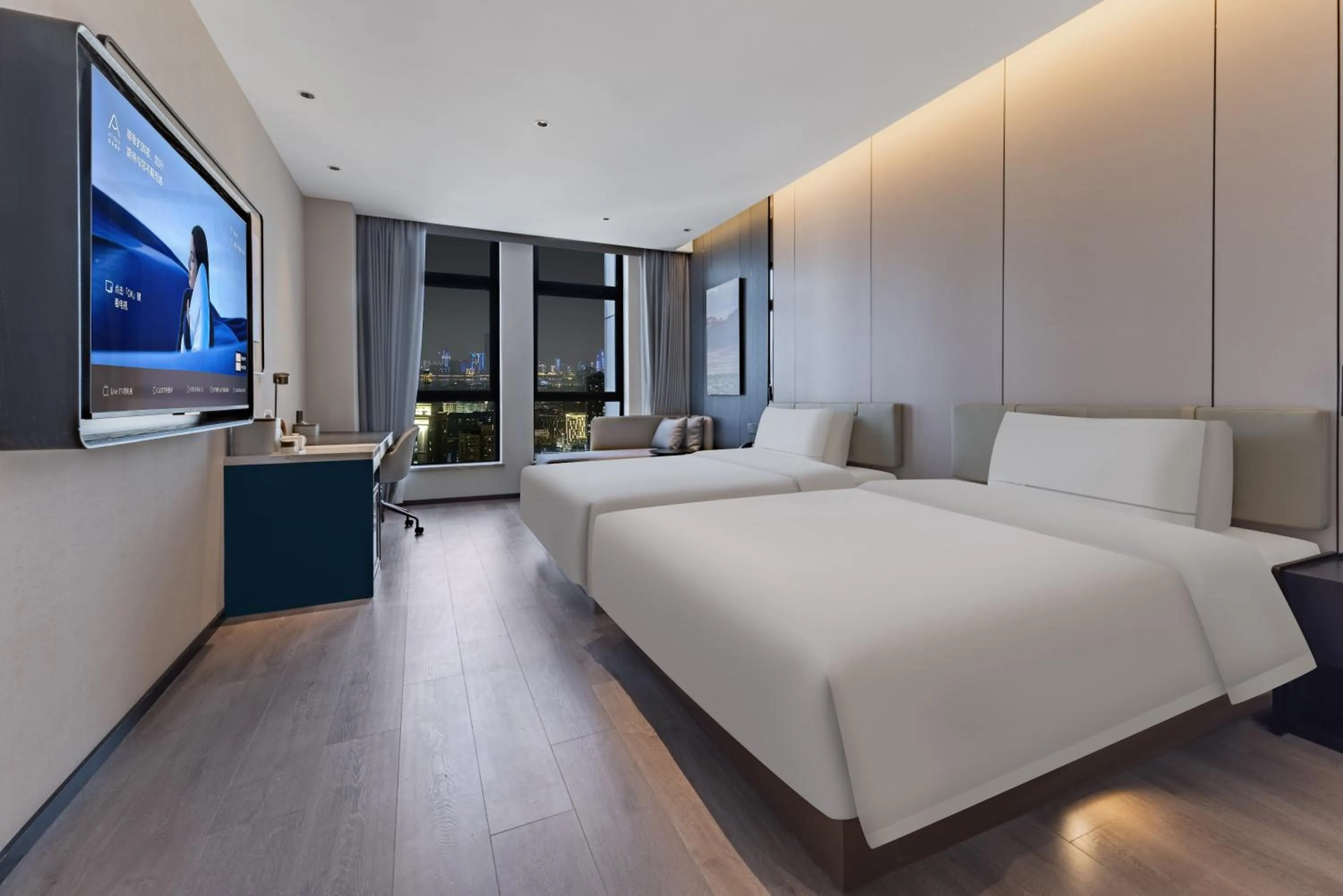 Bed in Atour Hotel Wuhan Yellow Crane Tower Shouyi Plaza