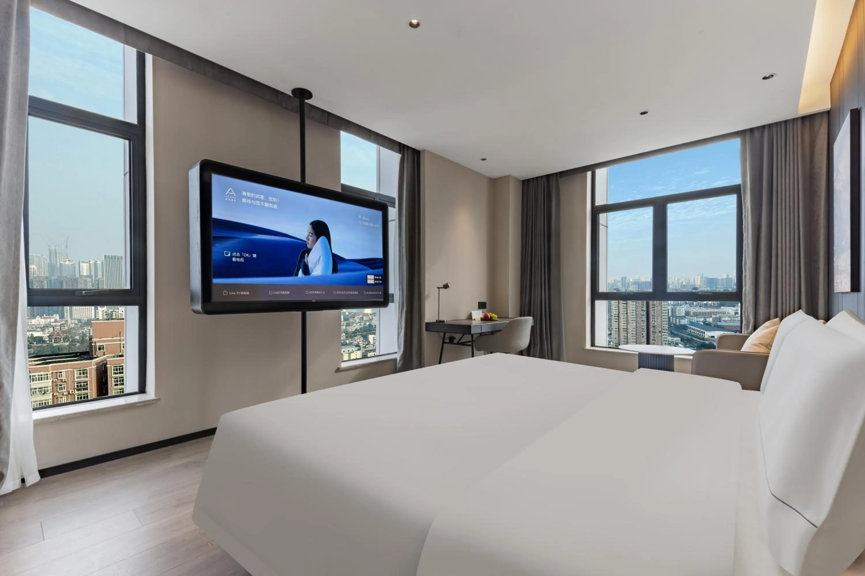 Bed in Atour Hotel Wuhan Yellow Crane Tower Shouyi Plaza