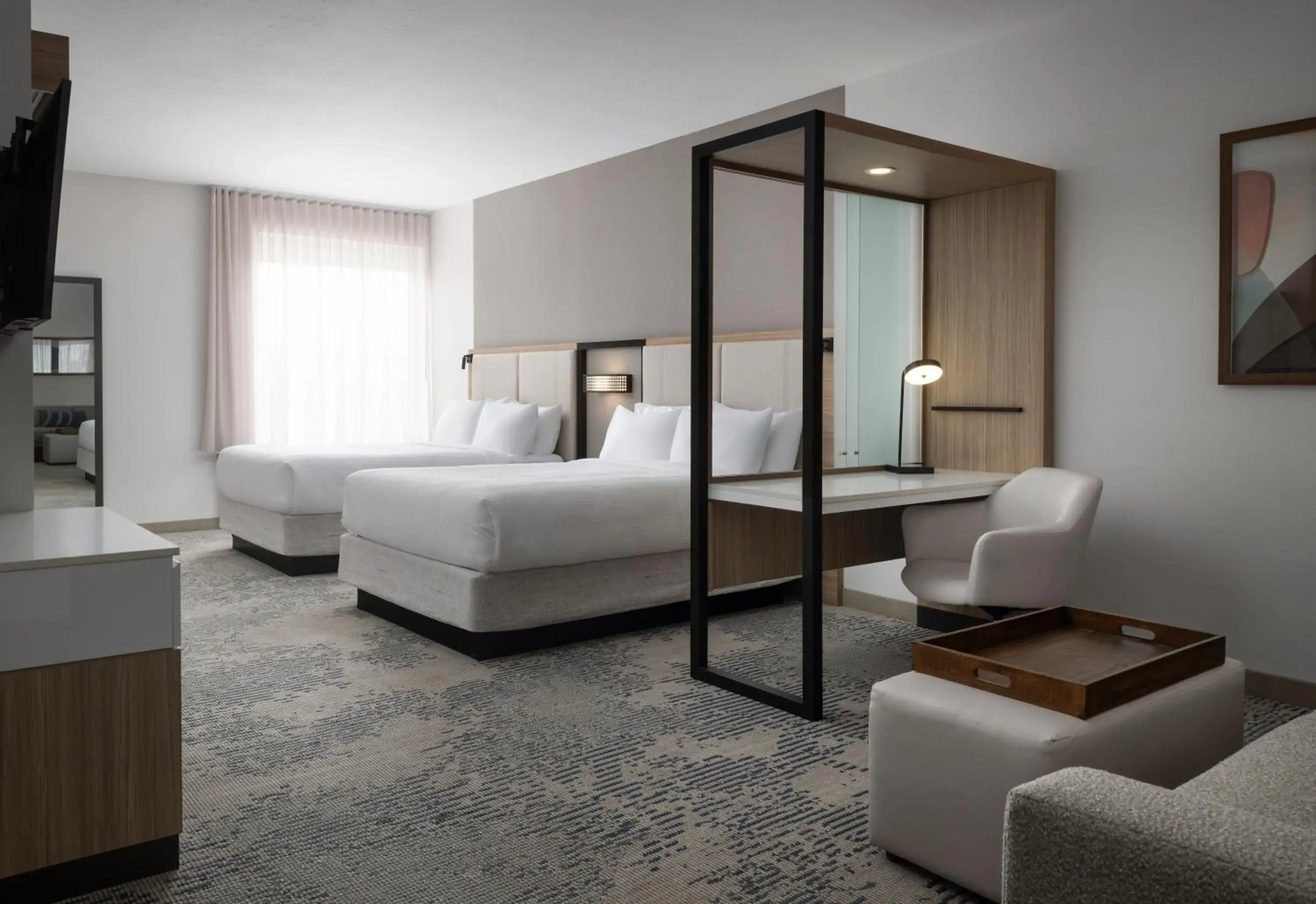 Queen Suite with Two Queen Beds and Sofa Bed in SpringHill Suites by Marriot Troy Dayton Queen Suite with Two Queen Beds and Sofa Bed in SpringHill Suites by Marriot Troy Dayton