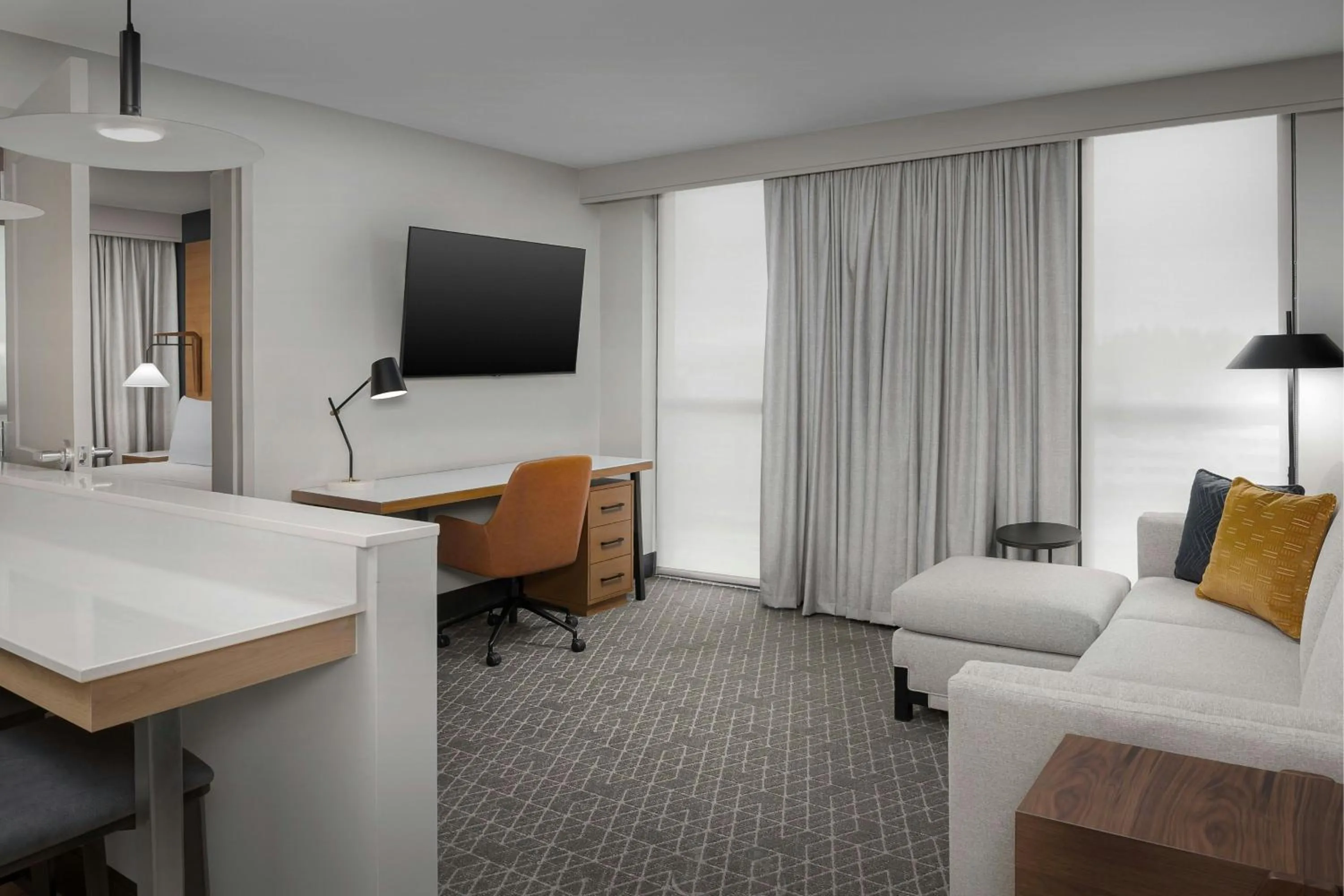 Living room, Bed in Residence Inn by Marriott Seattle Northgate Station
