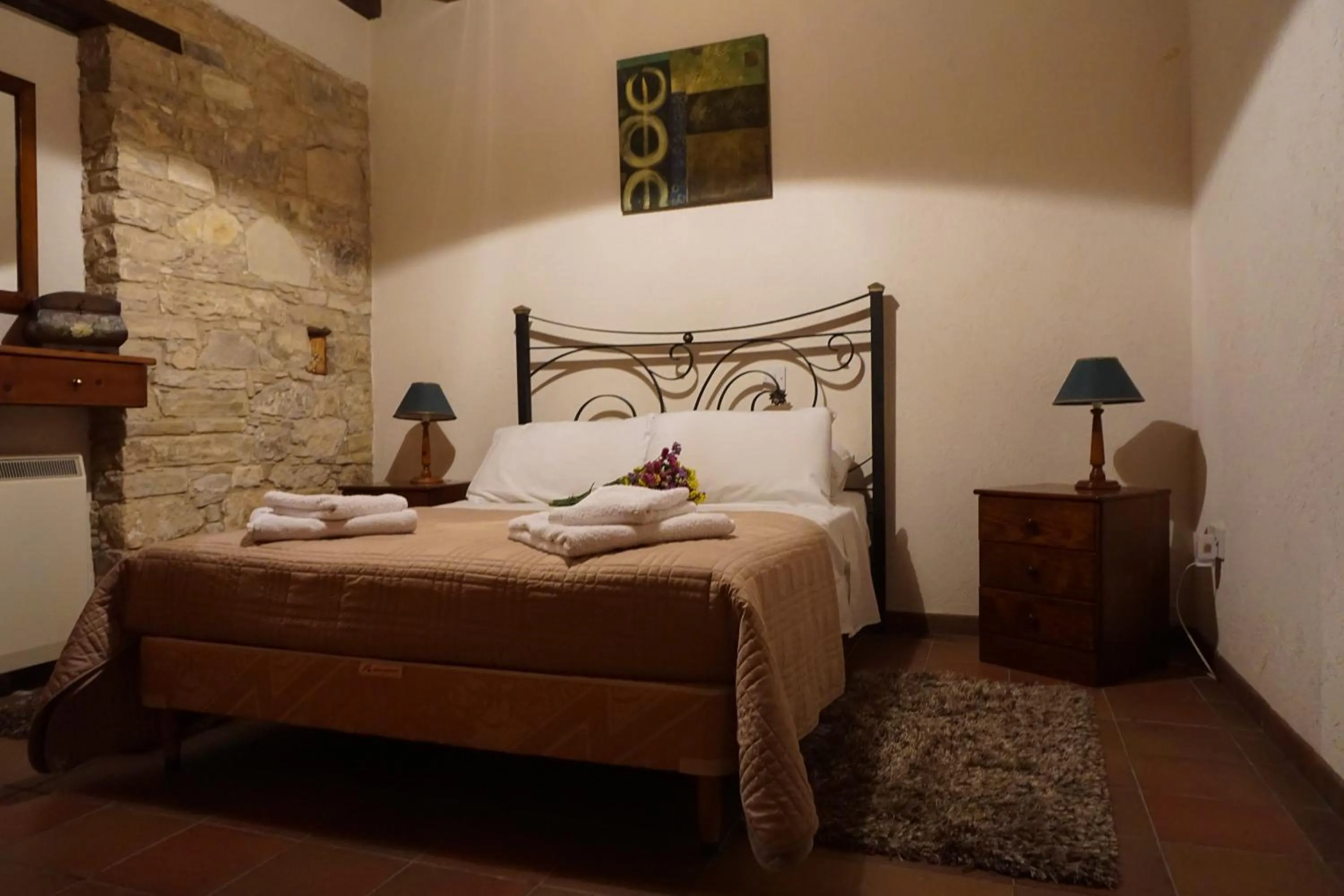Bedroom, Bed in Omodos Village Houses