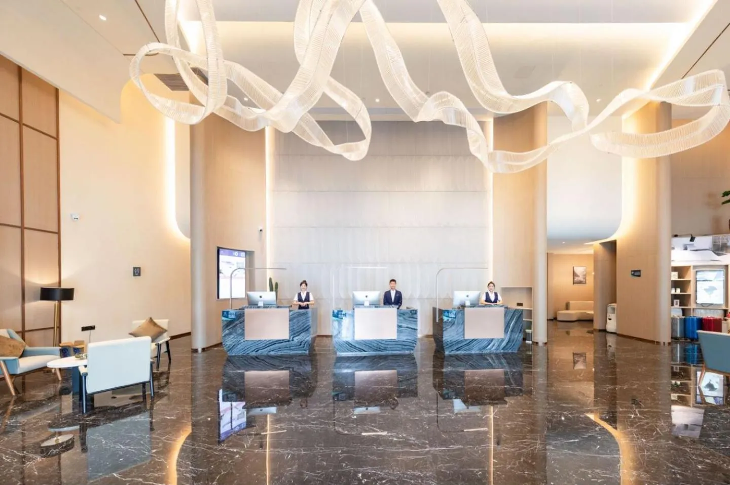 Lobby or reception in Atour Hotel Wuhan Wuchang Zhongnan Road