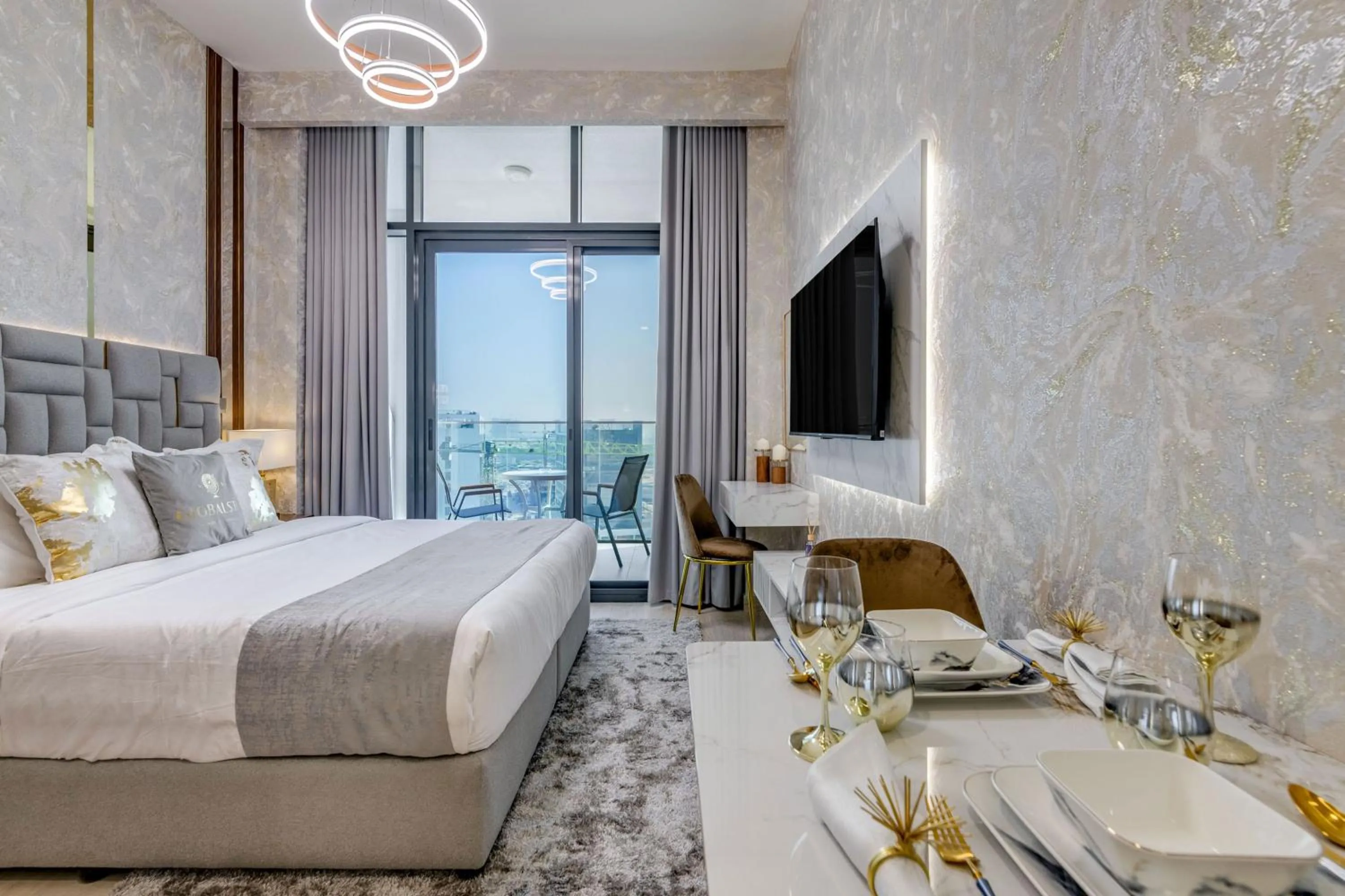 Bed in GLOBALSTAY Azizi Riviera 48