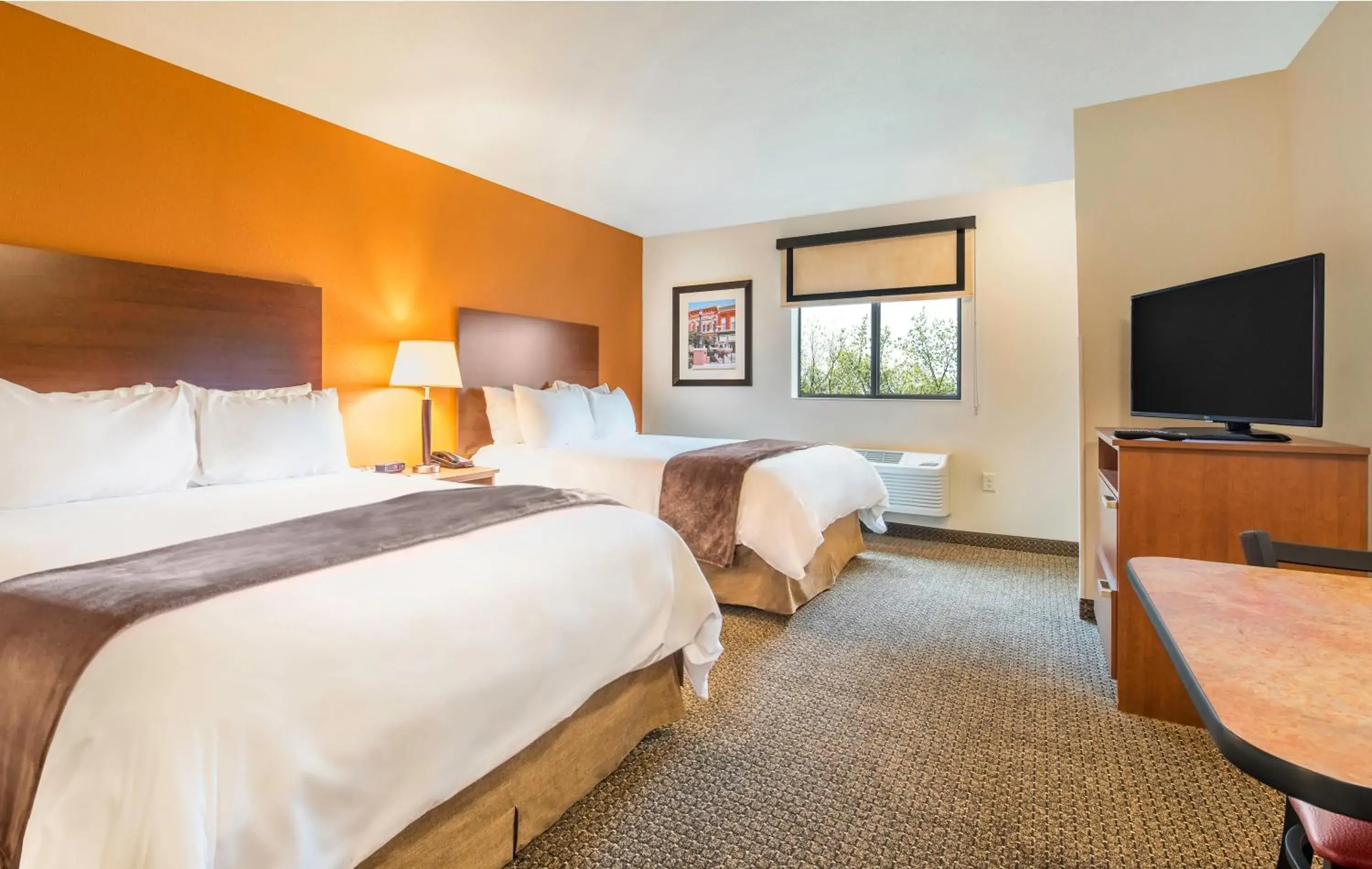 Queen Room with Two Queen Beds - Mobility & Hearing Accessible in My Place Hotel-Bismarck, ND Queen Room with Two Queen Beds - Mobility & Hearing Accessible in My Place Hotel-Bismarck, ND