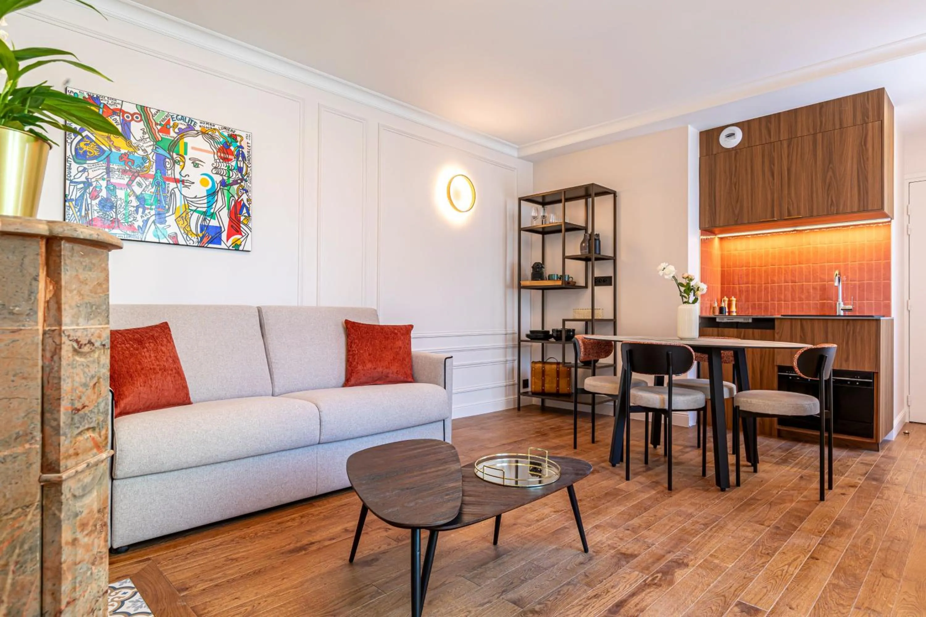 Kitchen or kitchenette in Villa SoPi Appart'Hotel by Patrick Hayat