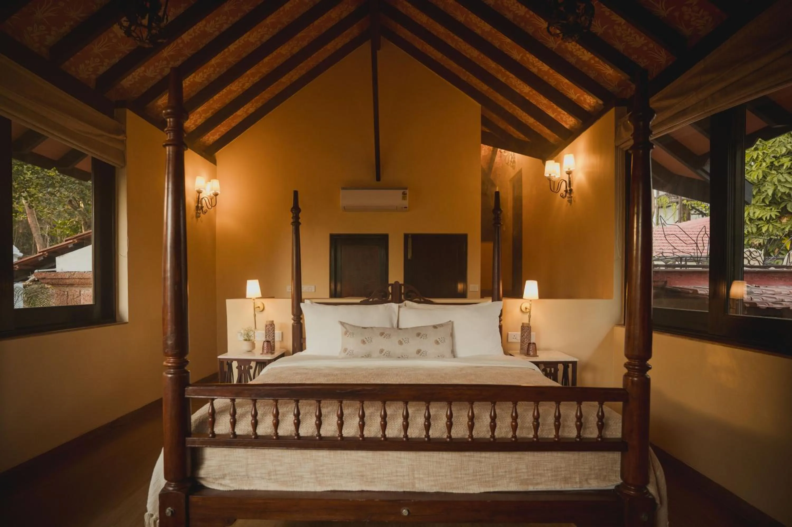 Bed in Brij Paraiso Saligao, Goa - An Indo-Portuguese Villa