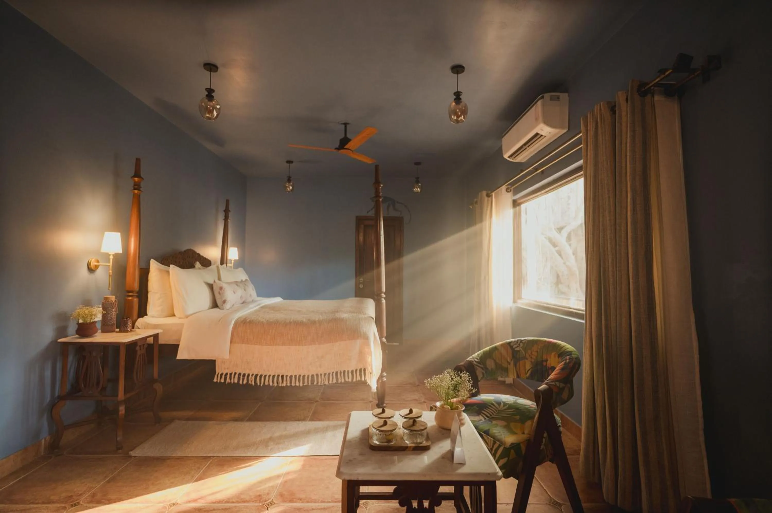 Bed in Brij Paraiso Saligao, Goa - An Indo-Portuguese Villa