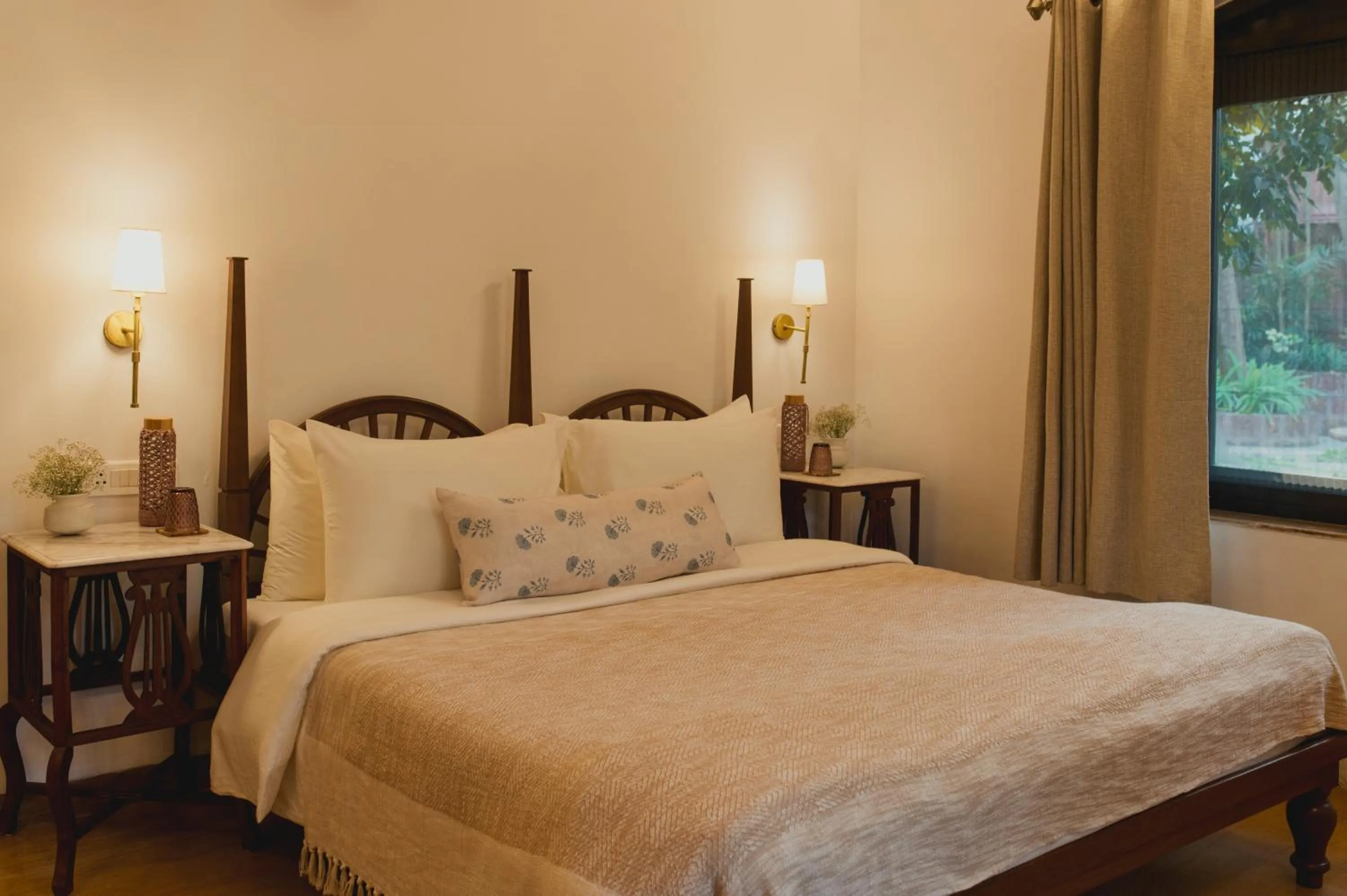 Bed in Brij Paraiso Saligao, Goa - An Indo-Portuguese Villa