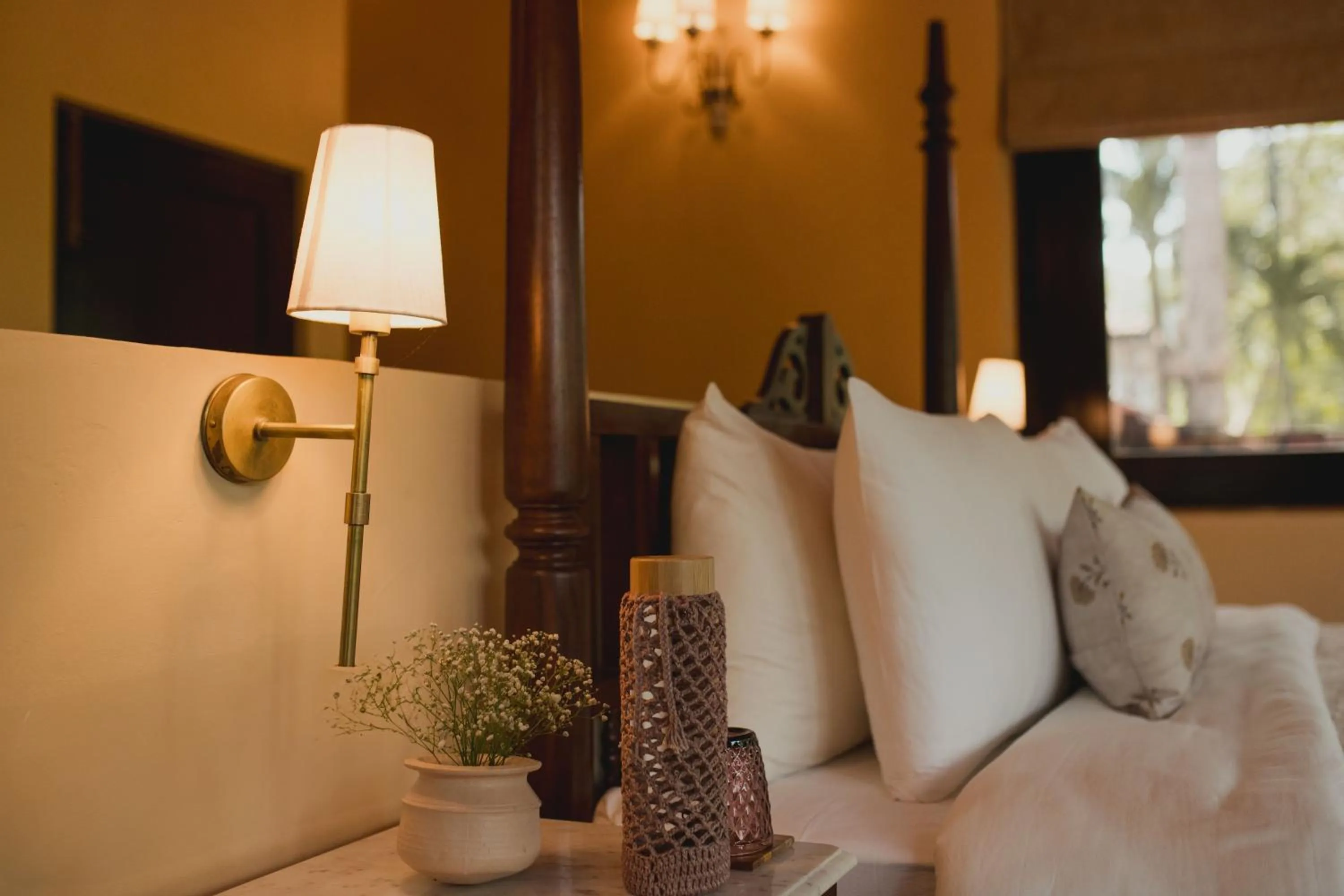 Bed in Brij Paraiso Saligao, Goa - An Indo-Portuguese Villa