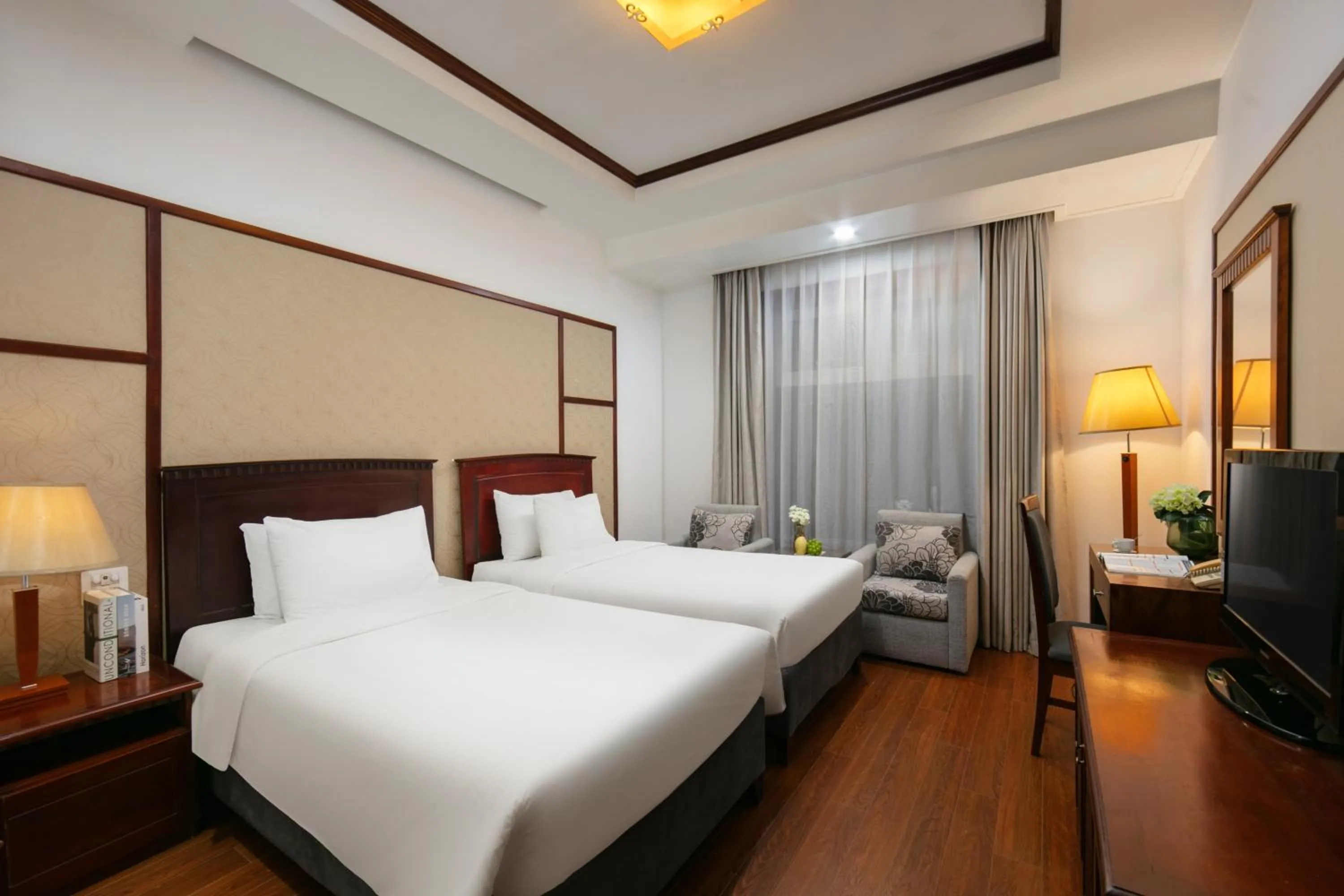 Communal lounge/ TV room, Bed in Sao Mai Boutique Hotel