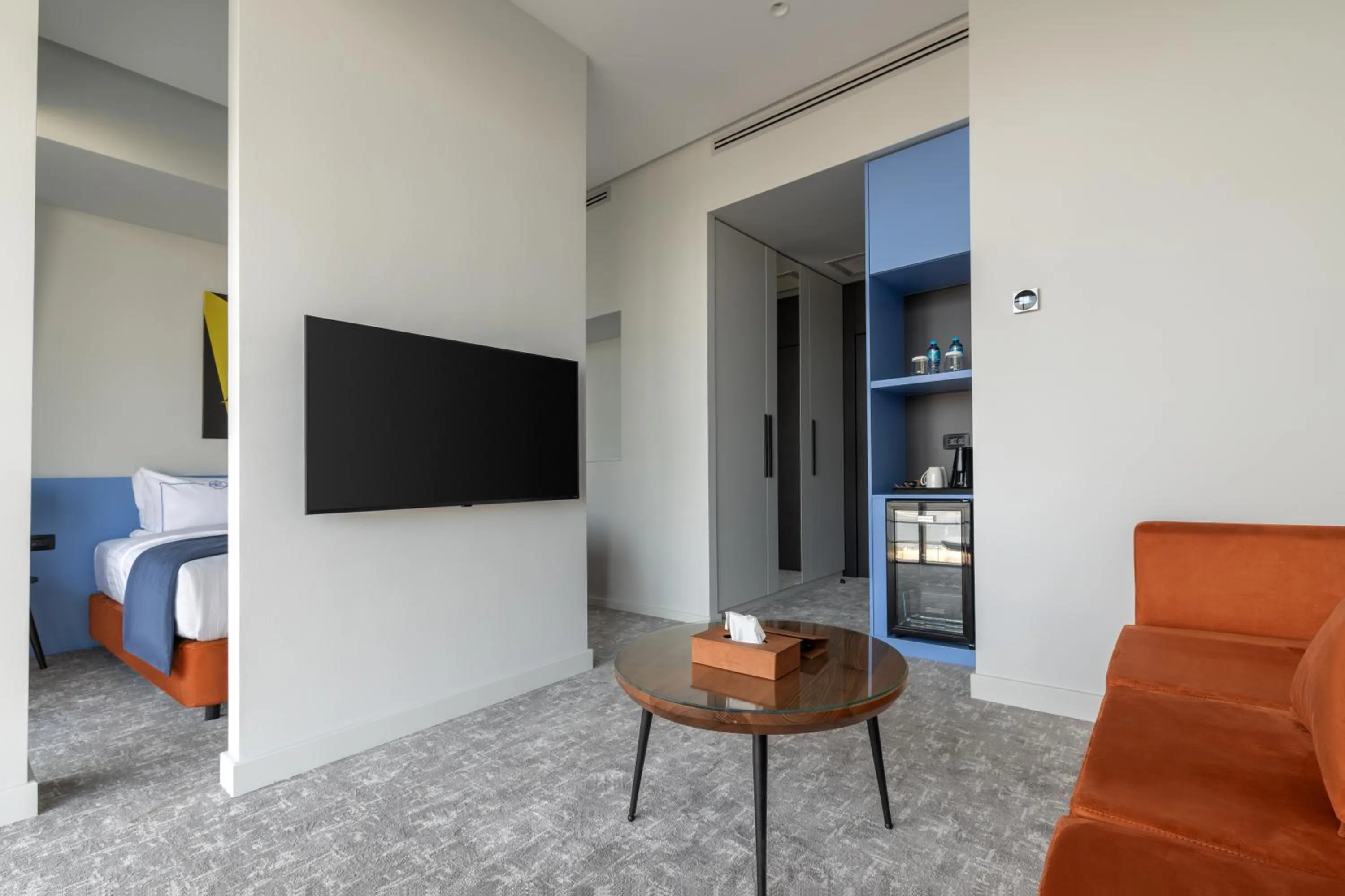 Living room, Bed in Maison Riviera