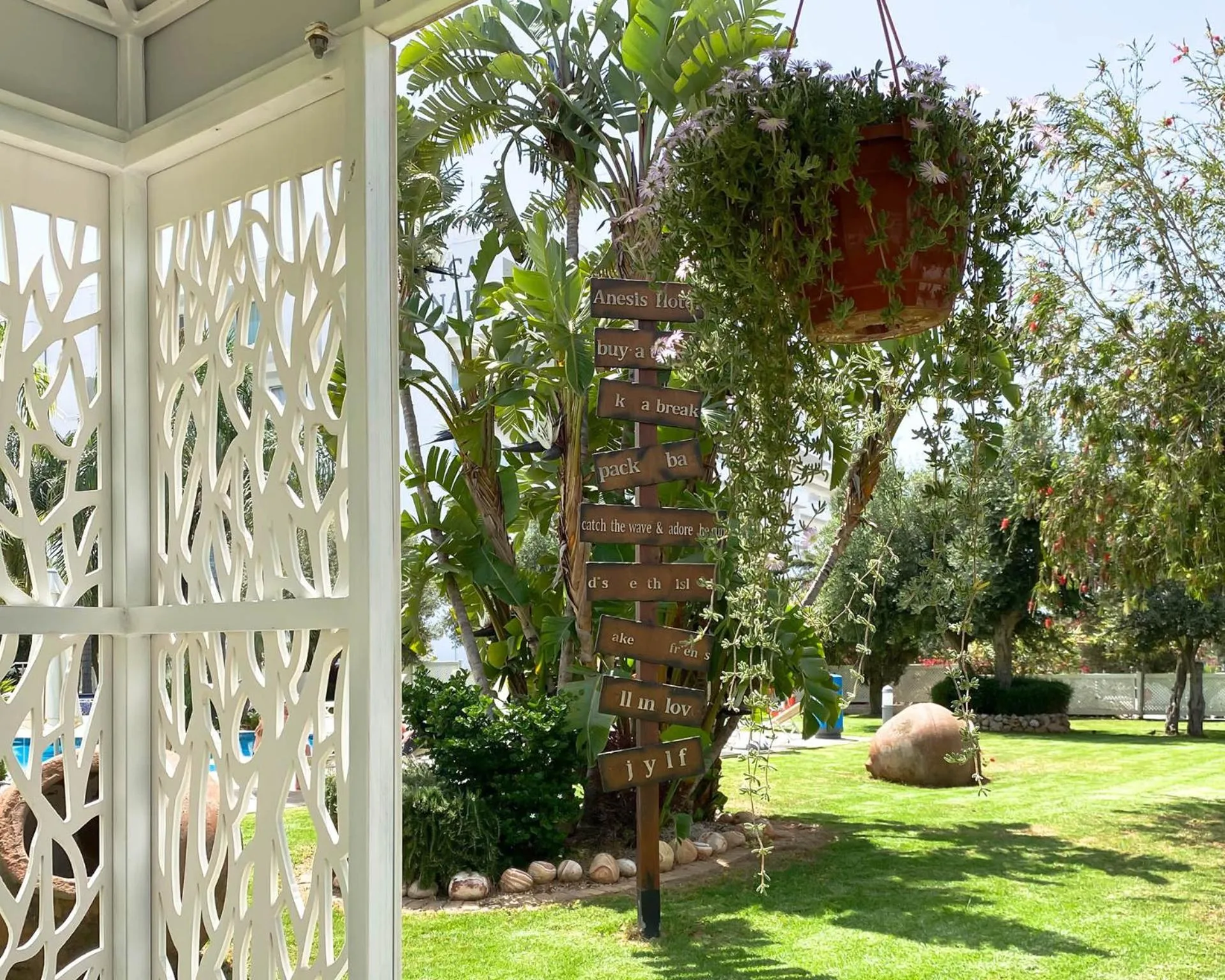 Garden view in Anesis Hotel