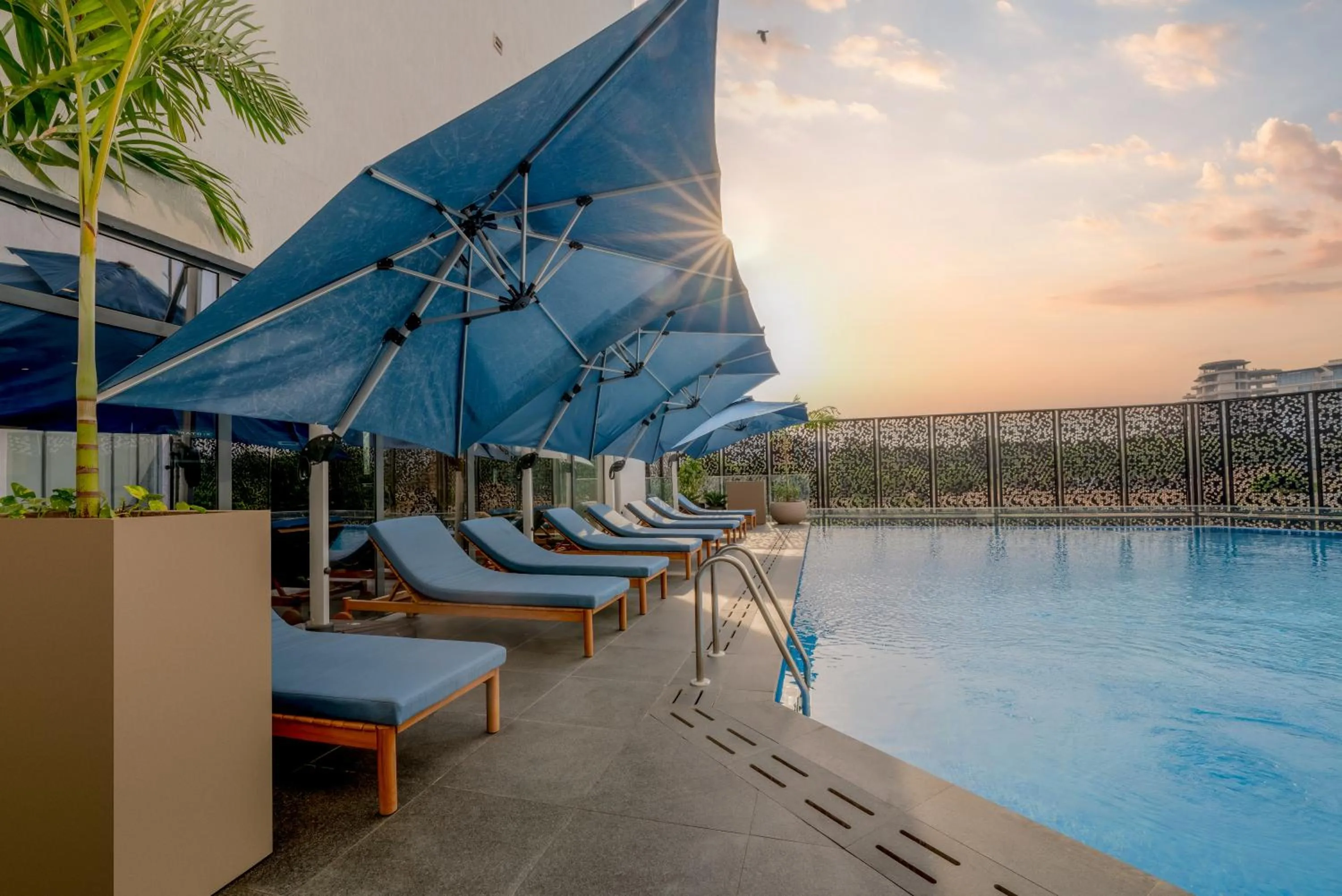 Pool view in The Pelican Hotel Cantonments Accra