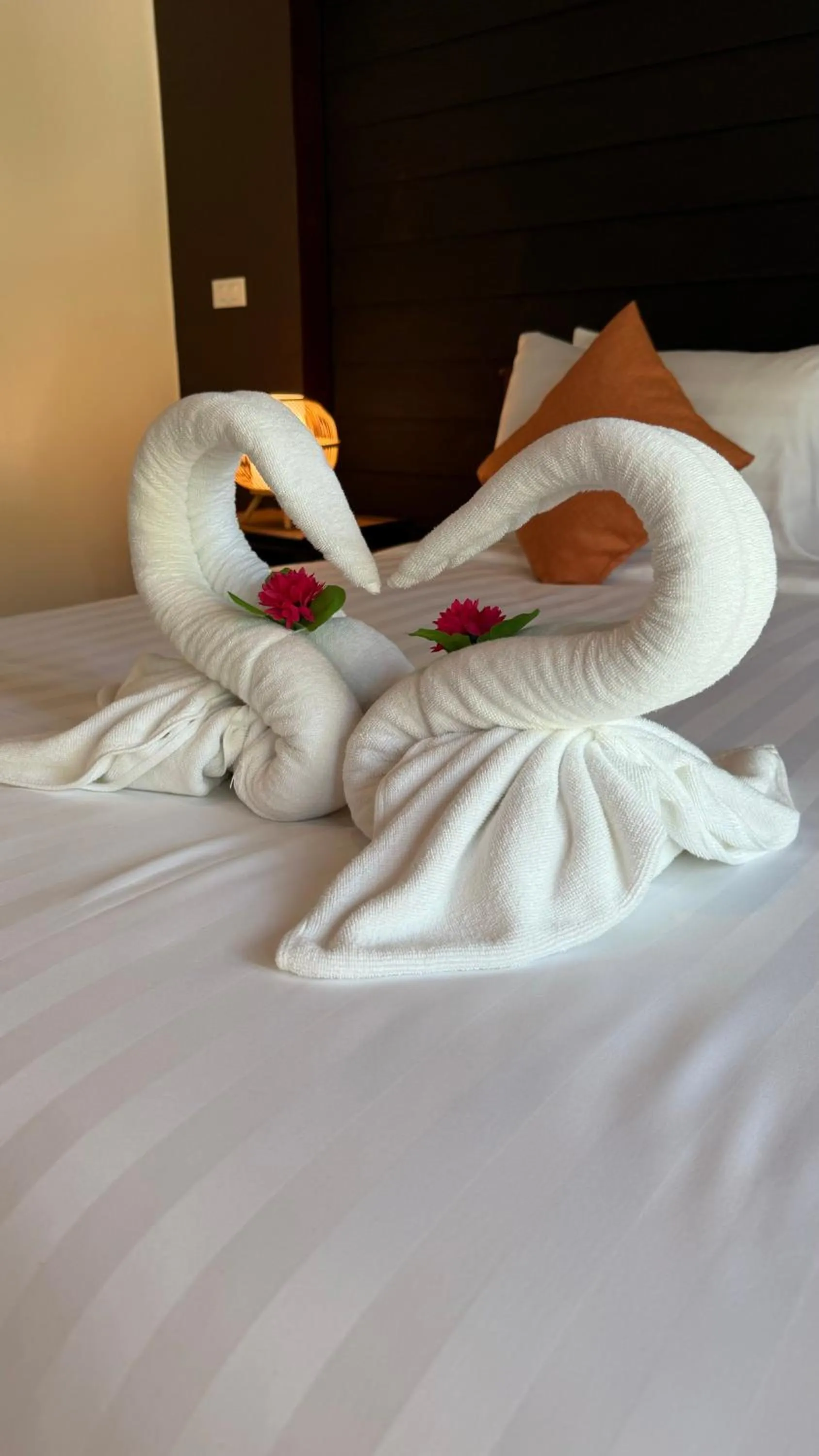 towels, Bed in Blue Palm Residence Kata