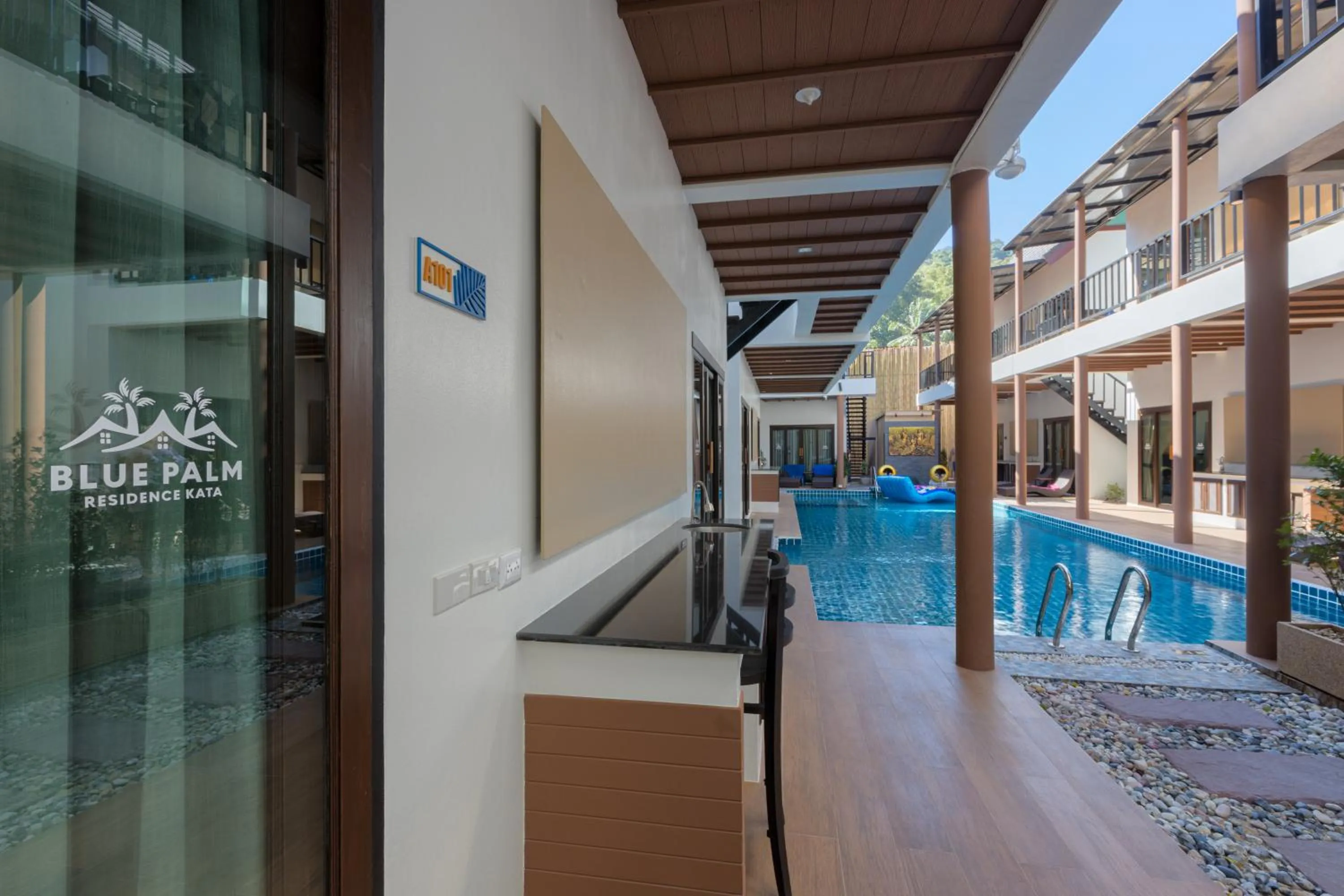 Pool view in Blue Palm Residence Kata