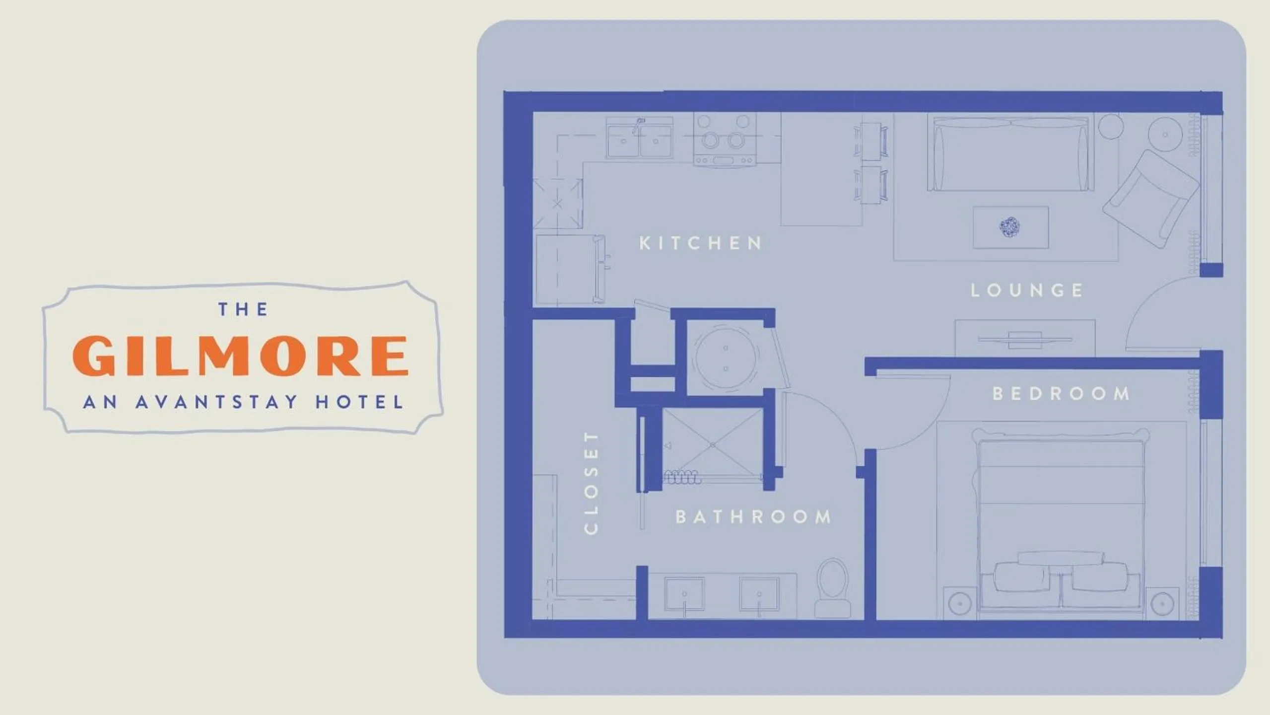 Floor plan in The Gilmore, an AvantStay Hotel