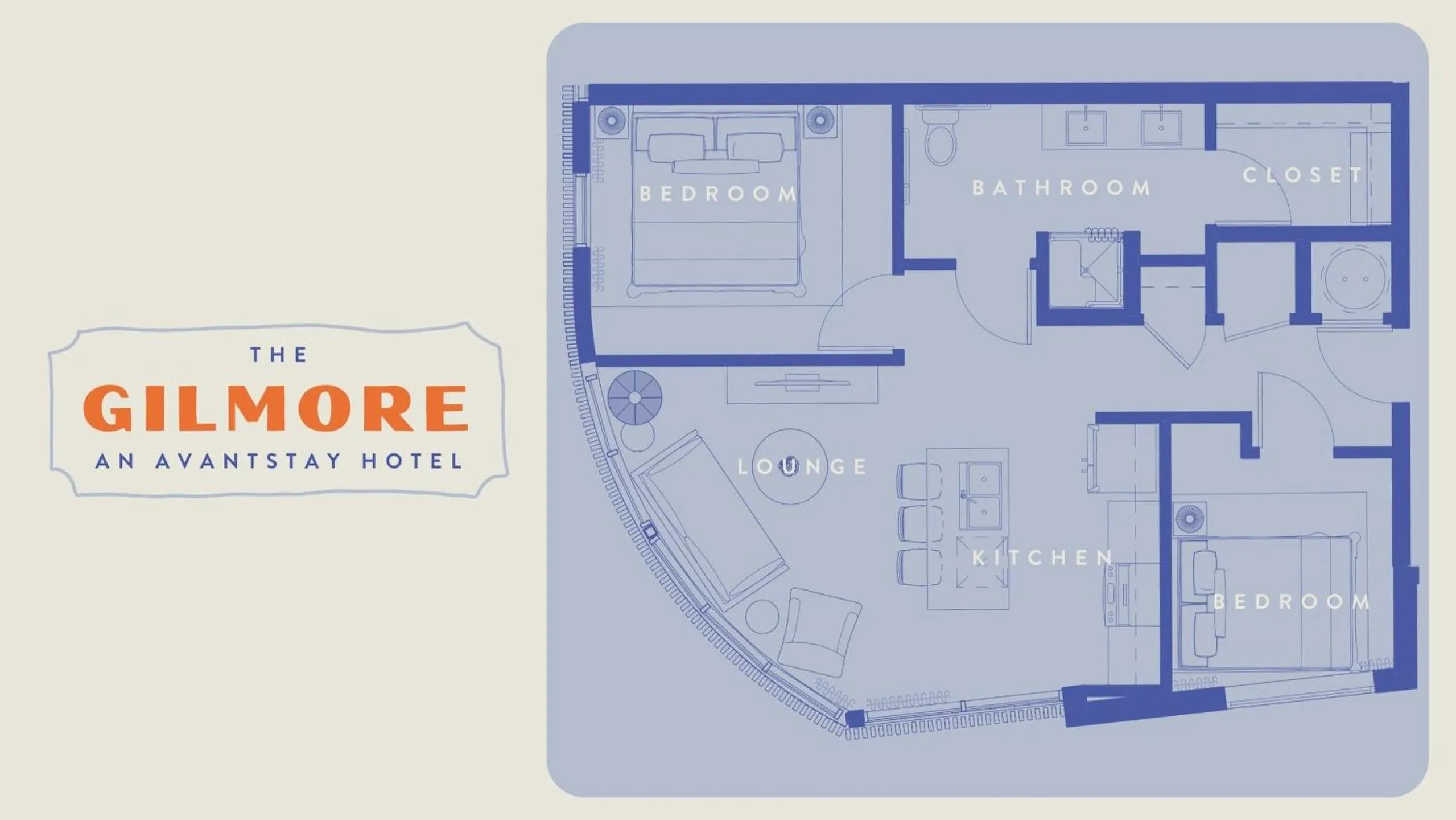 Floor plan in The Gilmore, an AvantStay Hotel