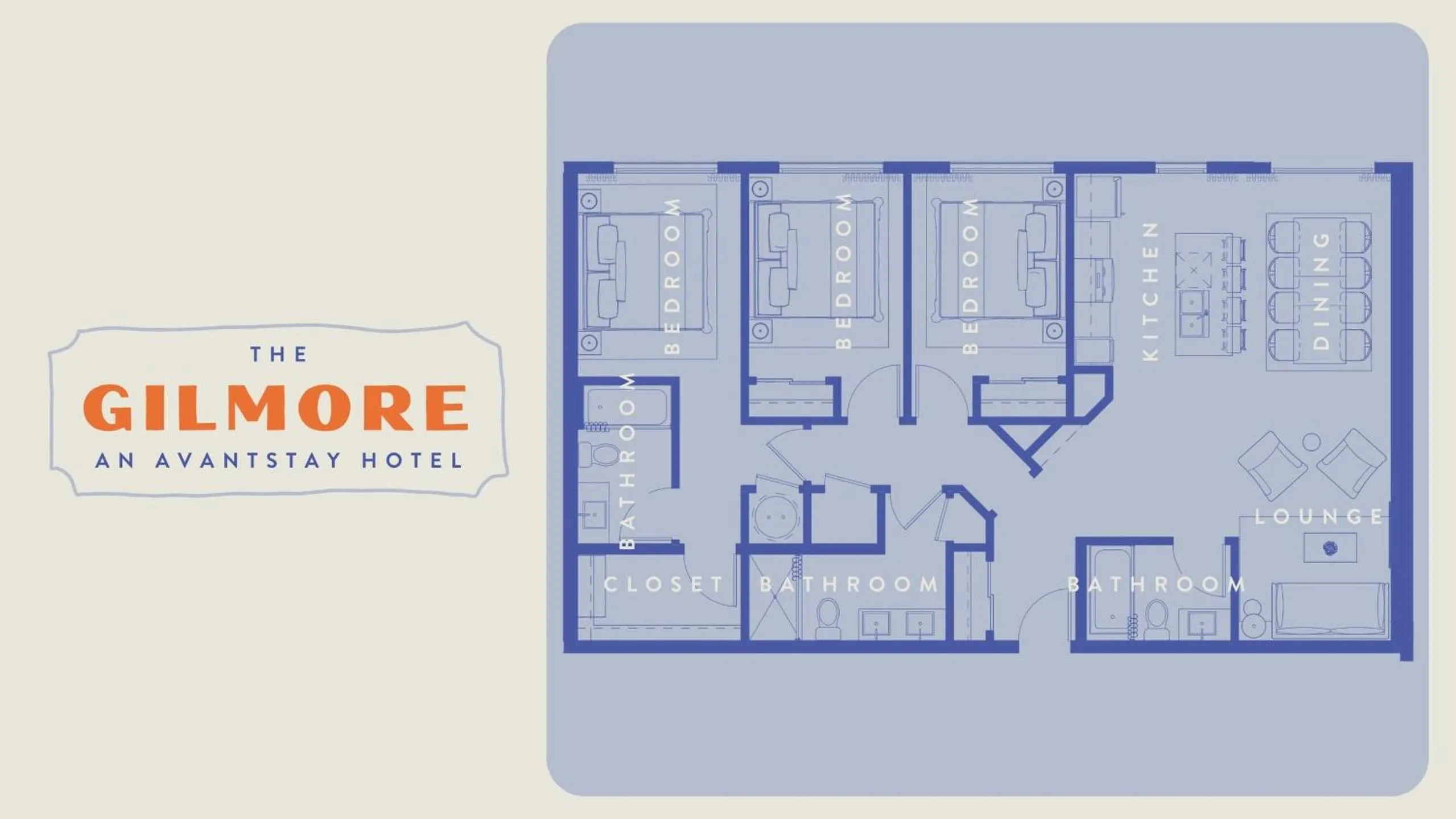 Floor plan in The Gilmore, an AvantStay Hotel
