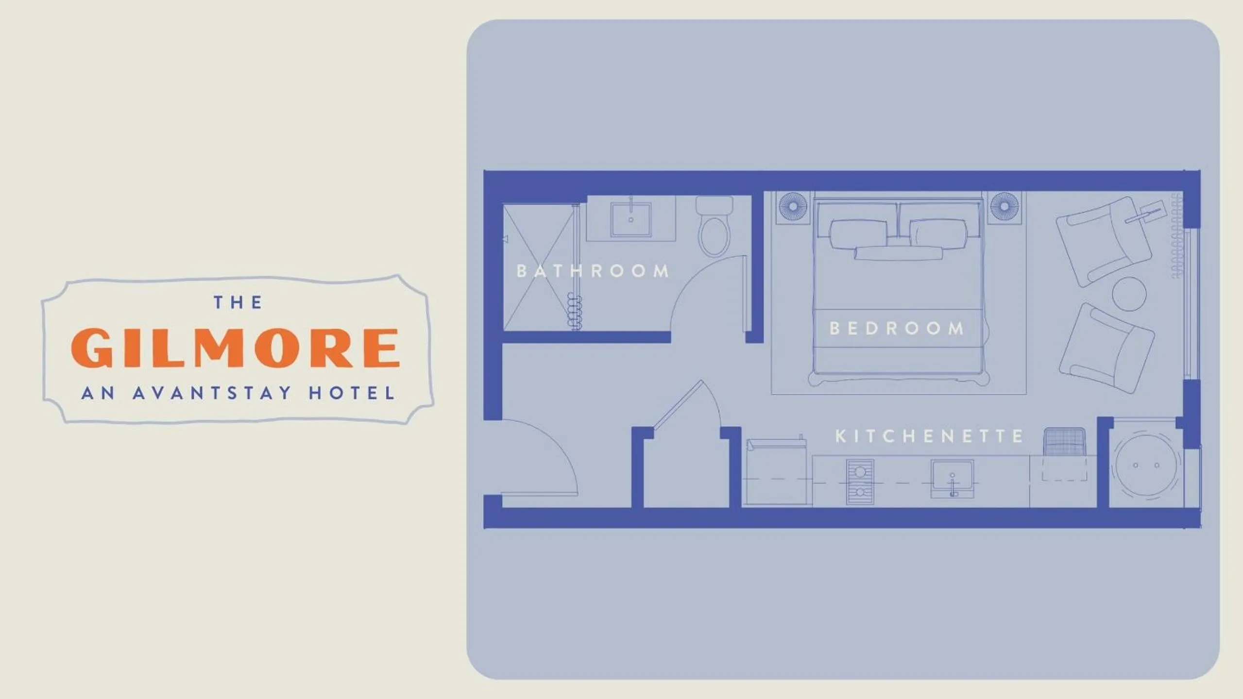 Floor plan in The Gilmore, an AvantStay Hotel