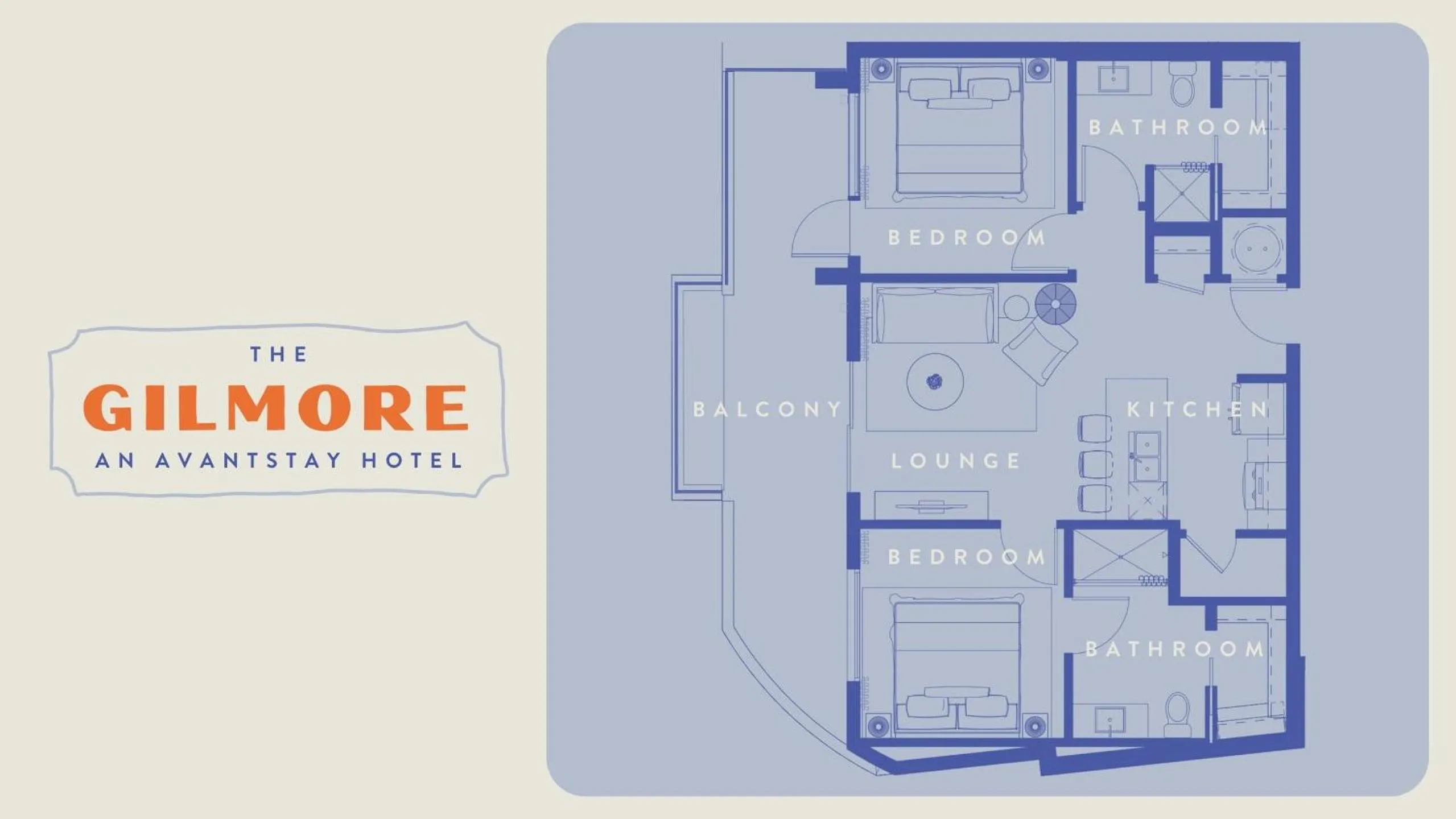Floor plan in The Gilmore, an AvantStay Hotel