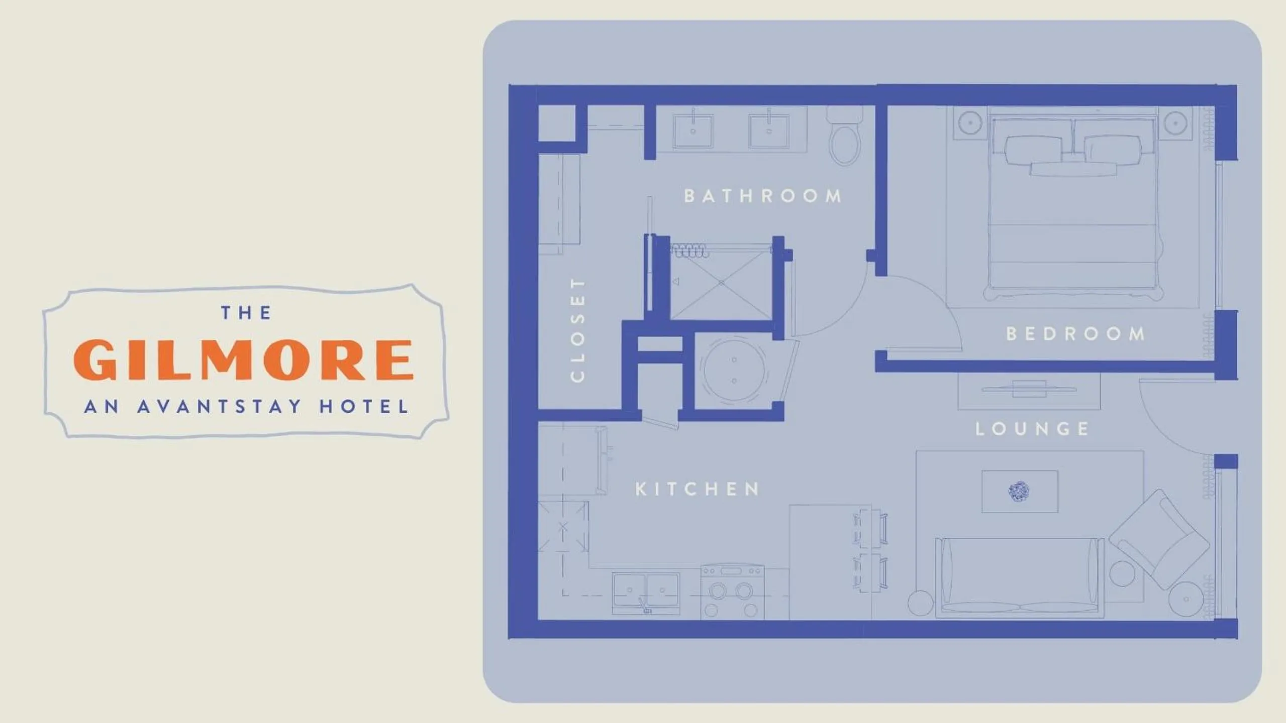 Floor plan in The Gilmore, an AvantStay Hotel