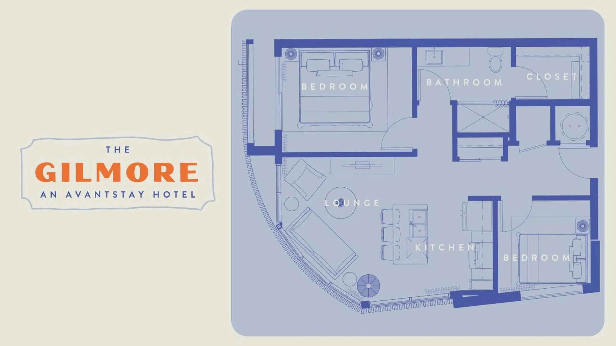 Floor plan in The Gilmore, an AvantStay Hotel