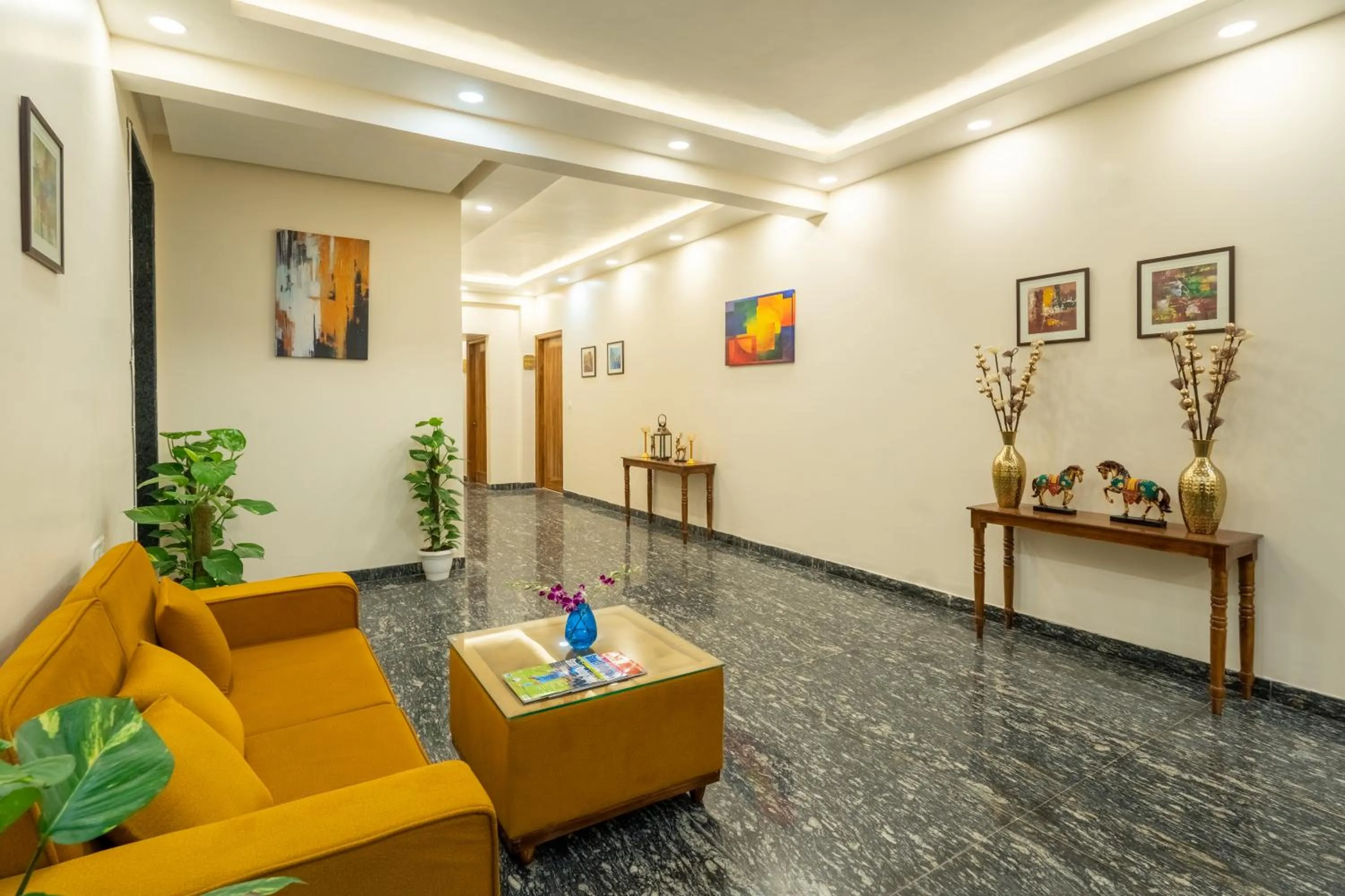 Seating area in Lime Tree Hotel & One Bed Room Serviced Apartment - Noida Next to Sector 50 Metro with Party Venue