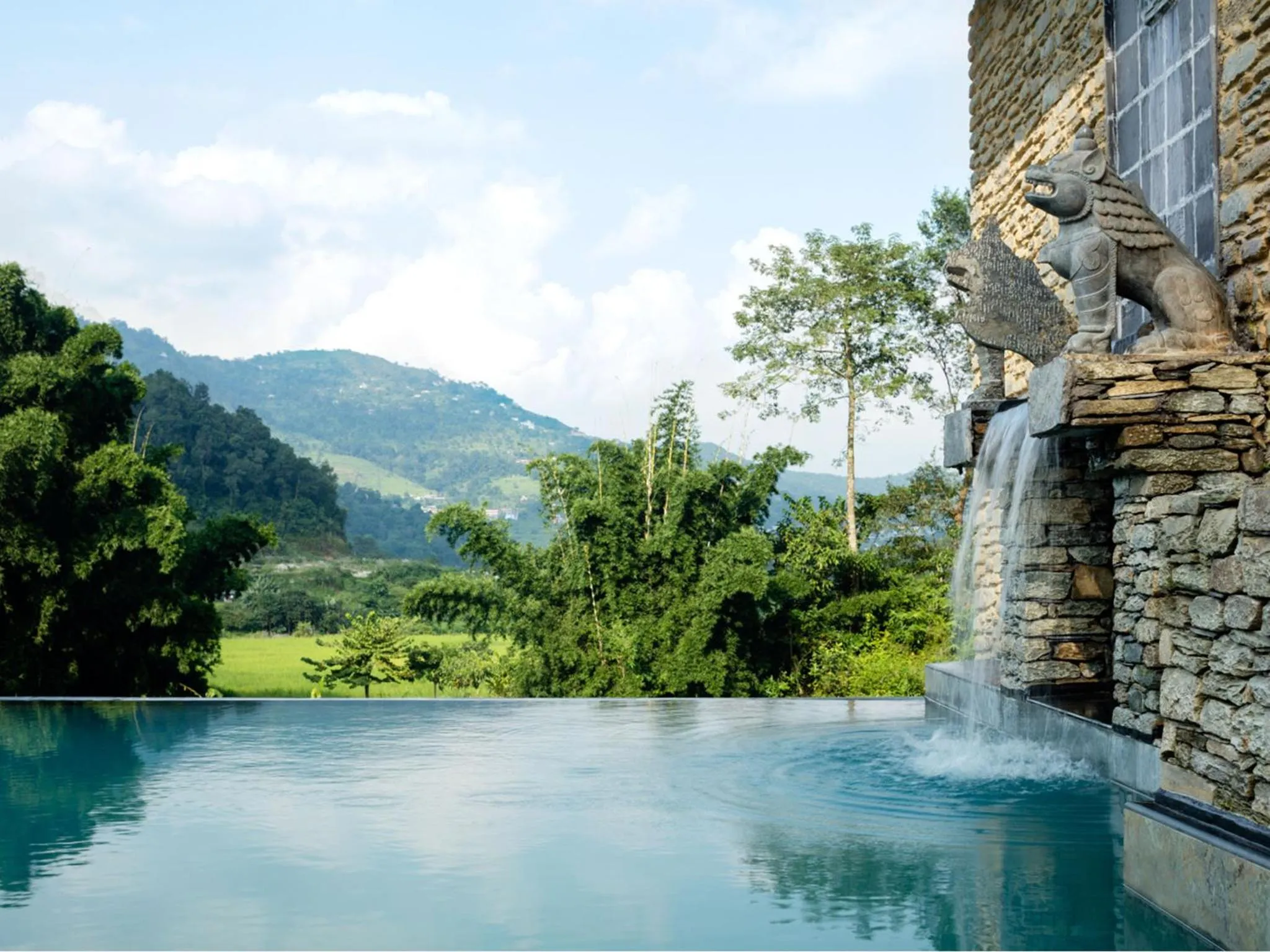 Swimming pool in The Pavilions Himalayas The Farm