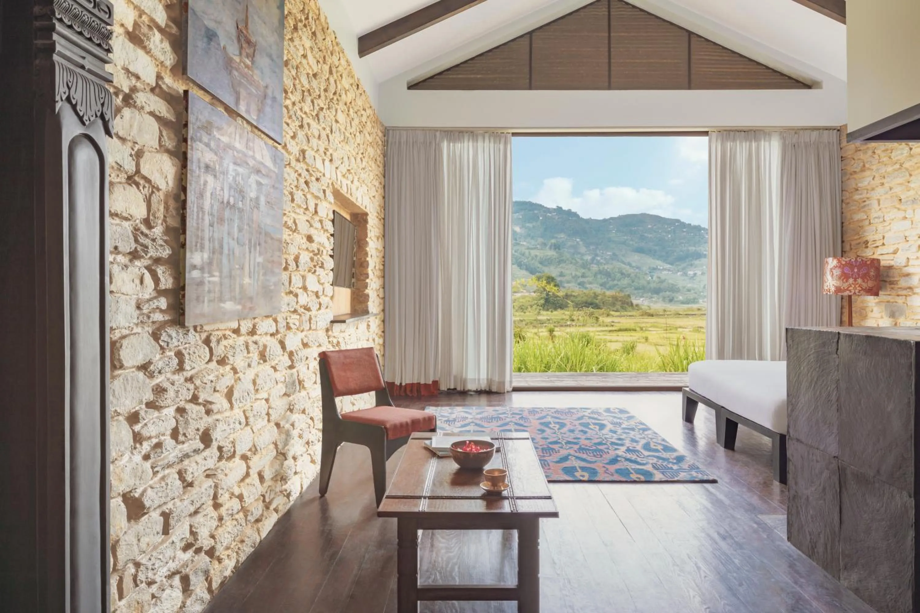 Seating area in The Pavilions Himalayas The Farm